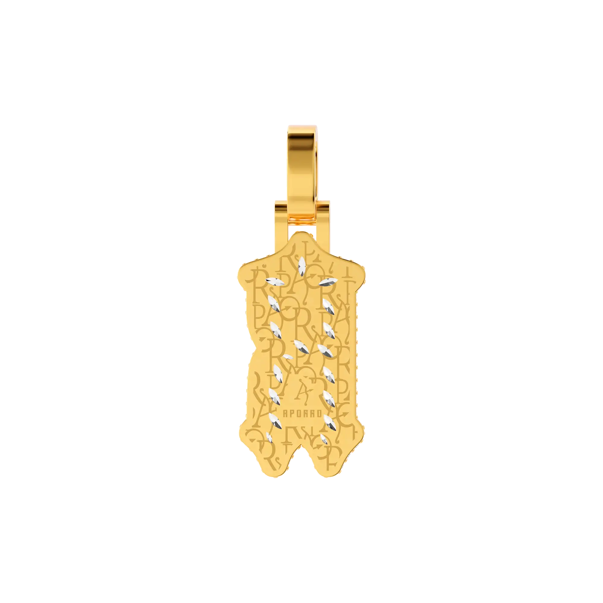 Custom Shaped Diamond Gothic Font Pendant-30mm - Image 10