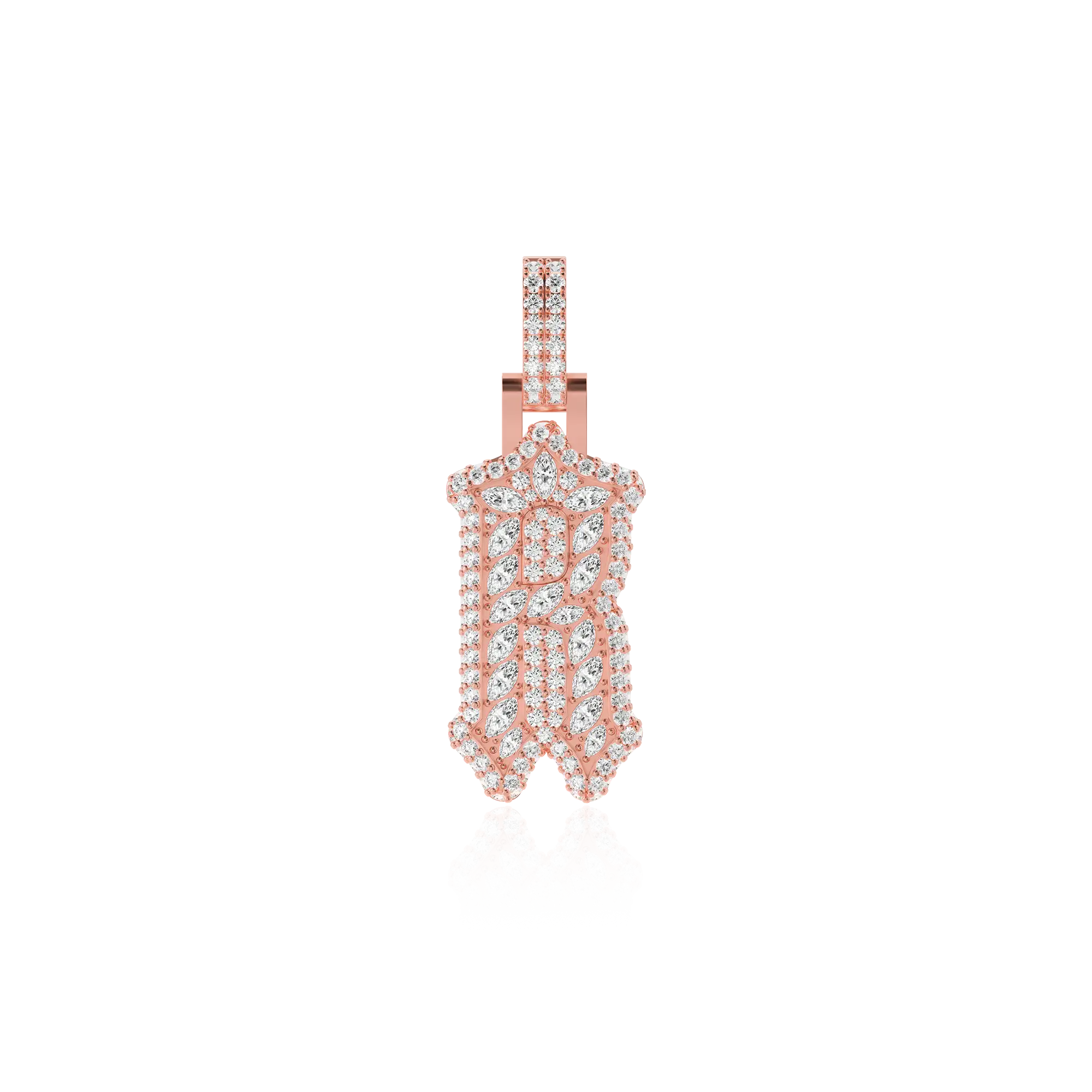 Custom Shaped Diamond Gothic Font Pendant-30mm - Image 13