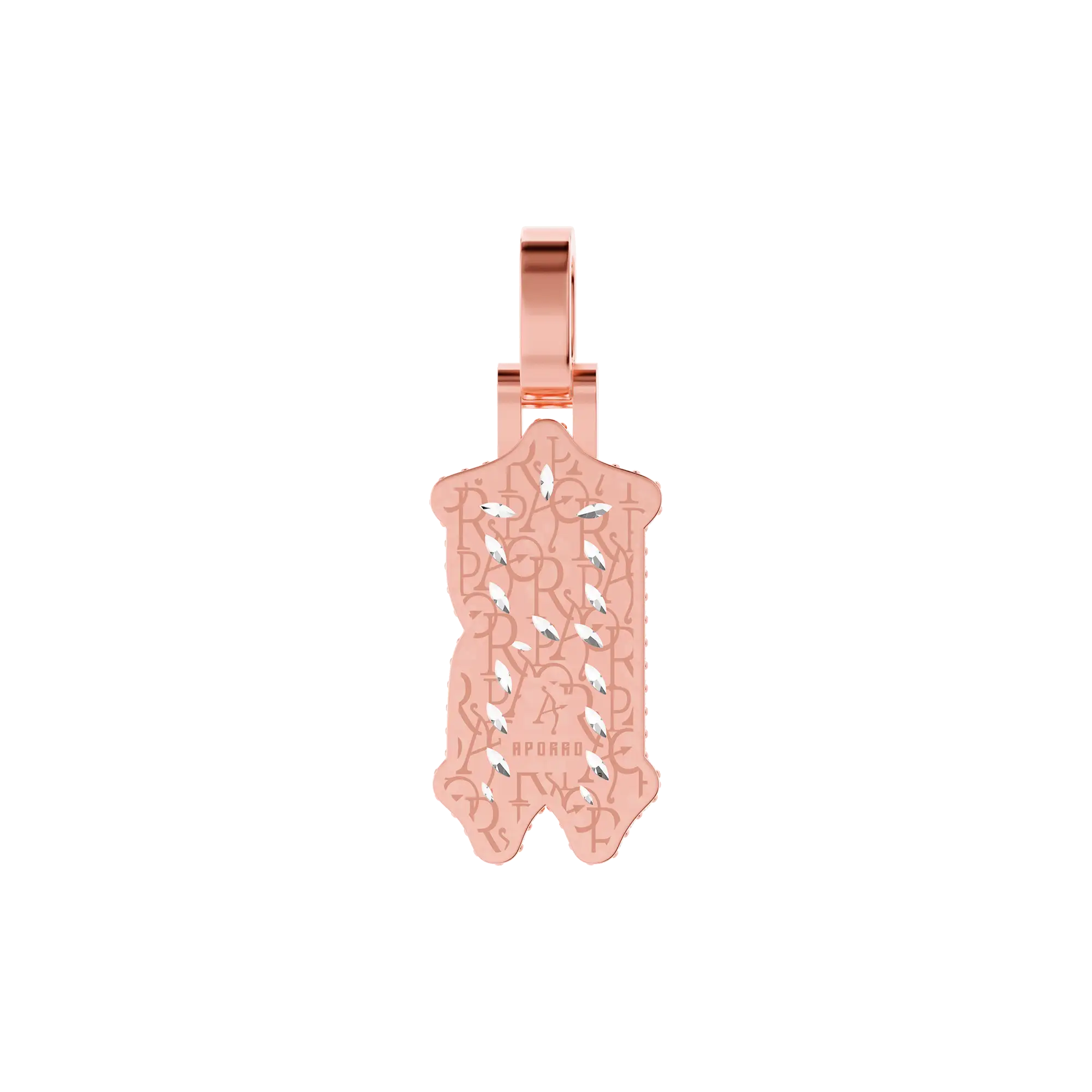 Custom Shaped Diamond Gothic Font Pendant-30mm - Image 14