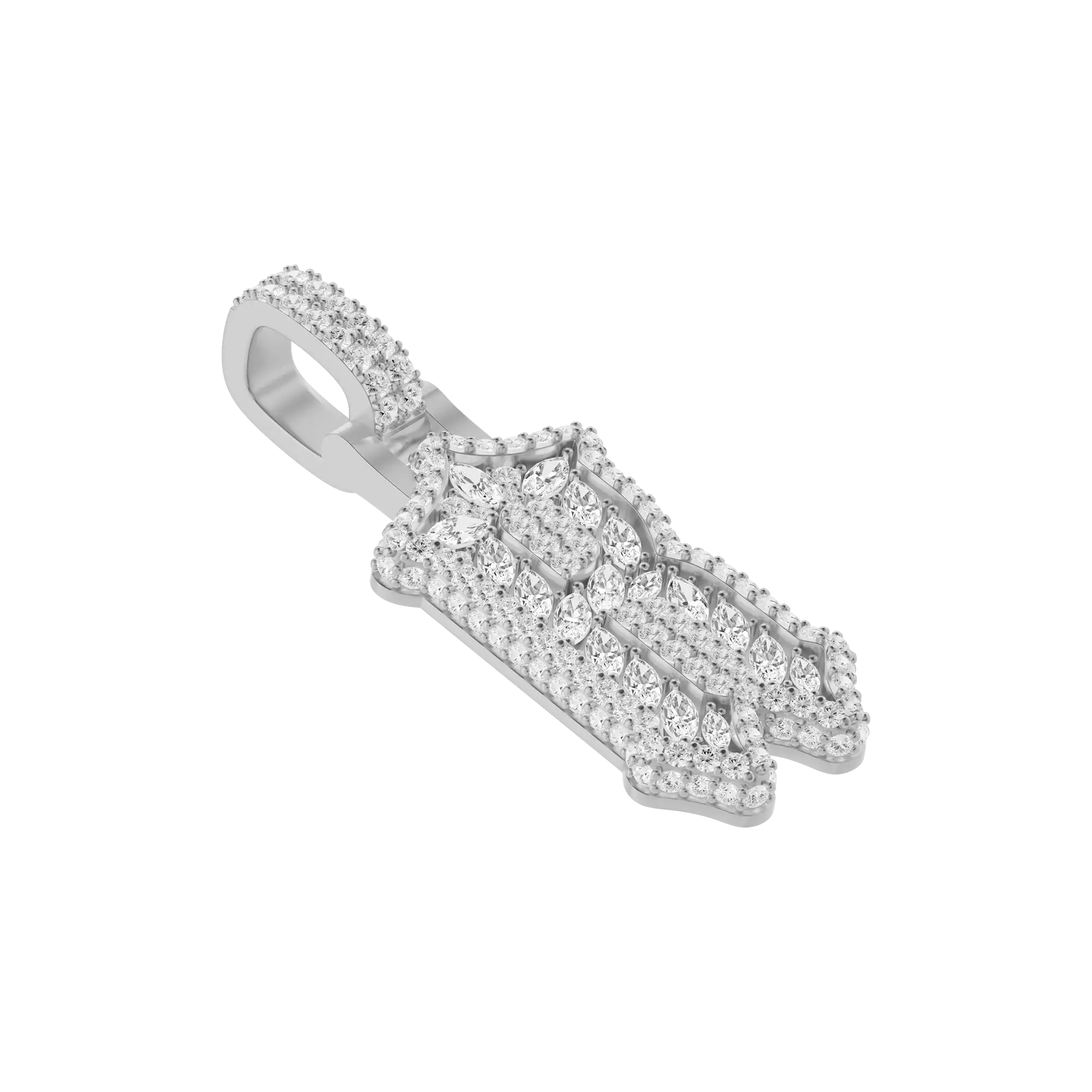 Custom Shaped Diamond Gothic Font Pendant-30mm - Image 4