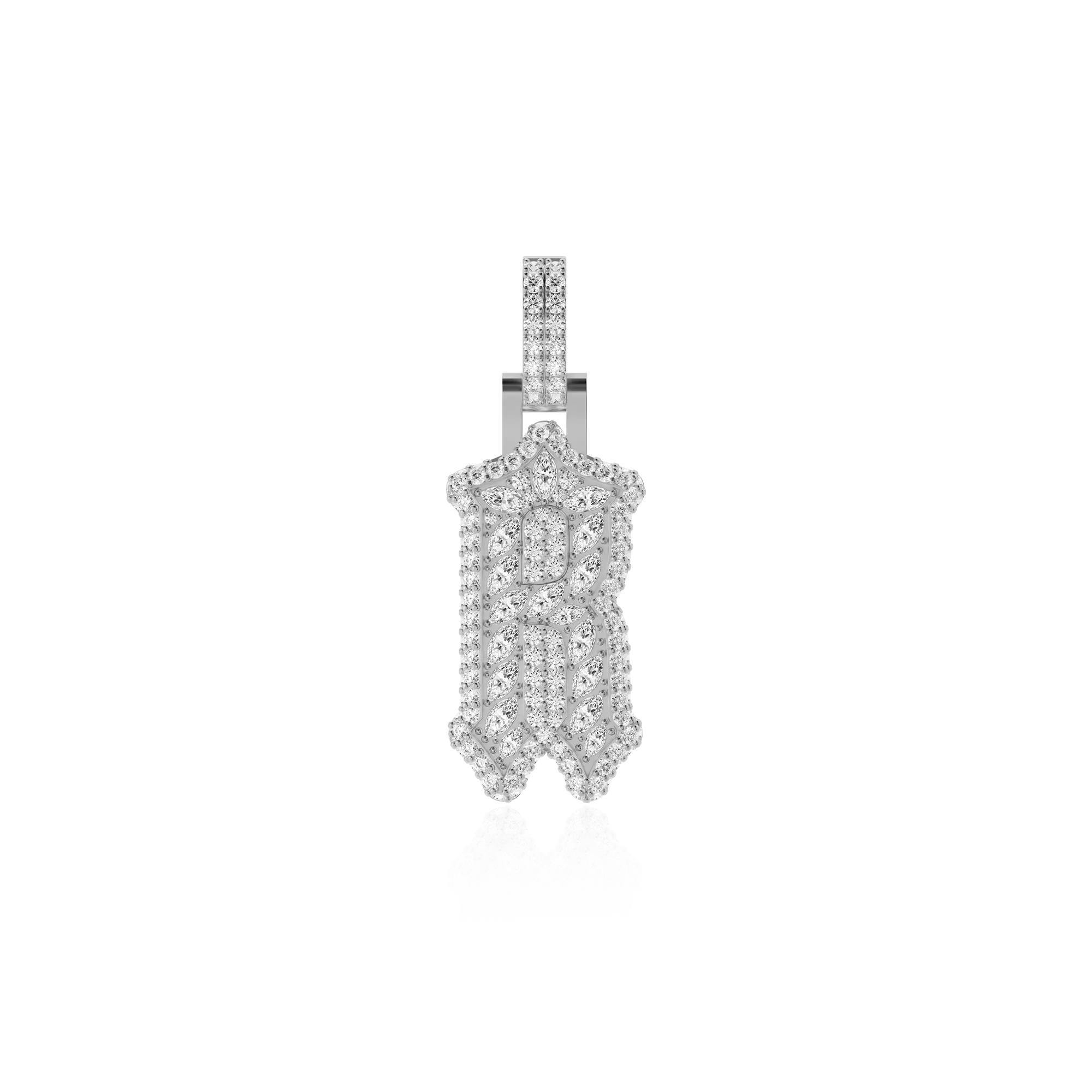 Custom Shaped Diamond Gothic Font Pendant-30mm - Image 5