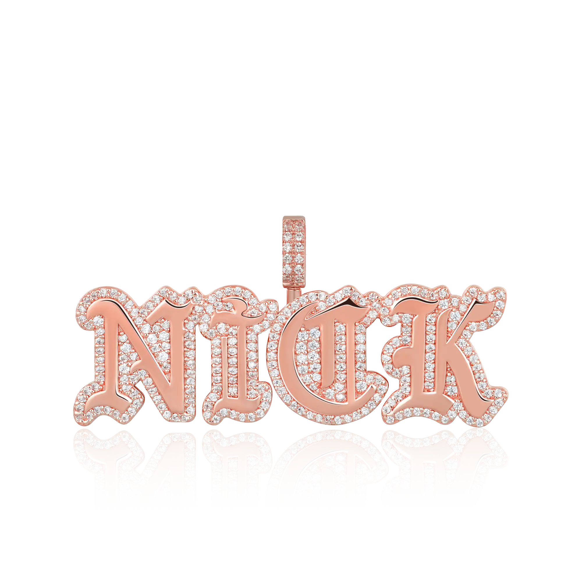 Custom Mini Old English Font Pendant - Image 14