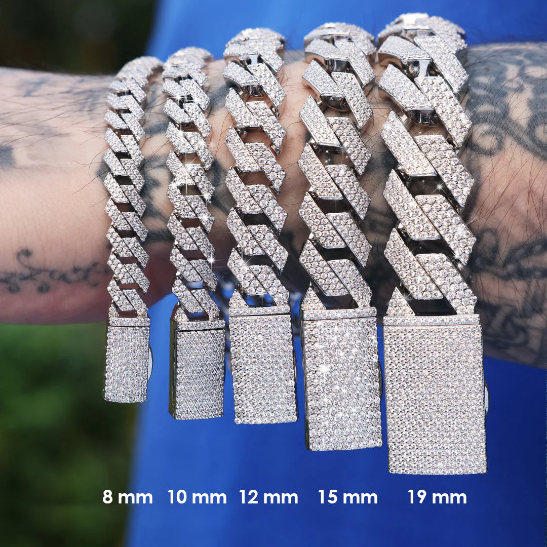 Emerald Cut Prong Cuban Link Bracelet - 10mm - Image 9