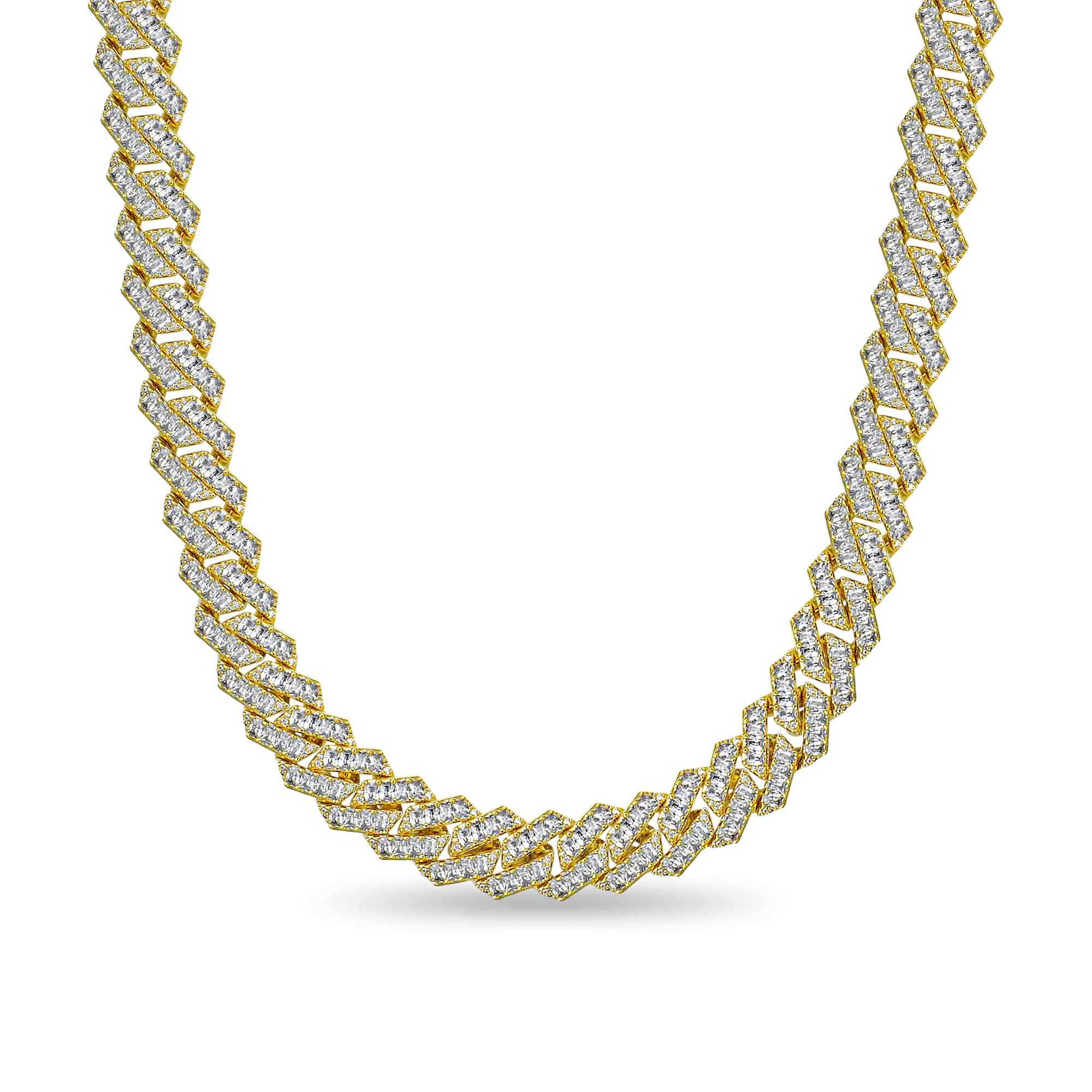 Emerald Cut Prong Cuban Link Chain - 12mm - Image 9