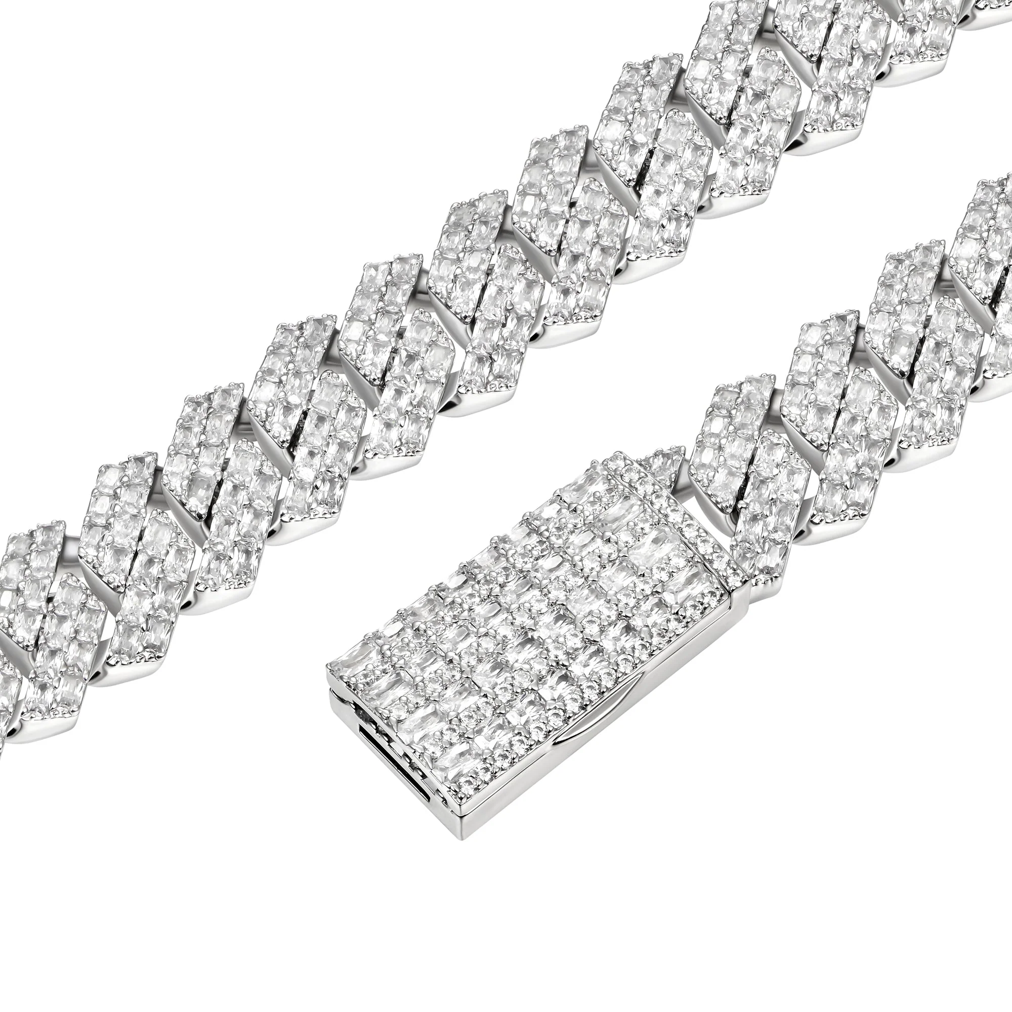 Emerald Cut Prong Cuban Link Chain - 15mm - Image 3