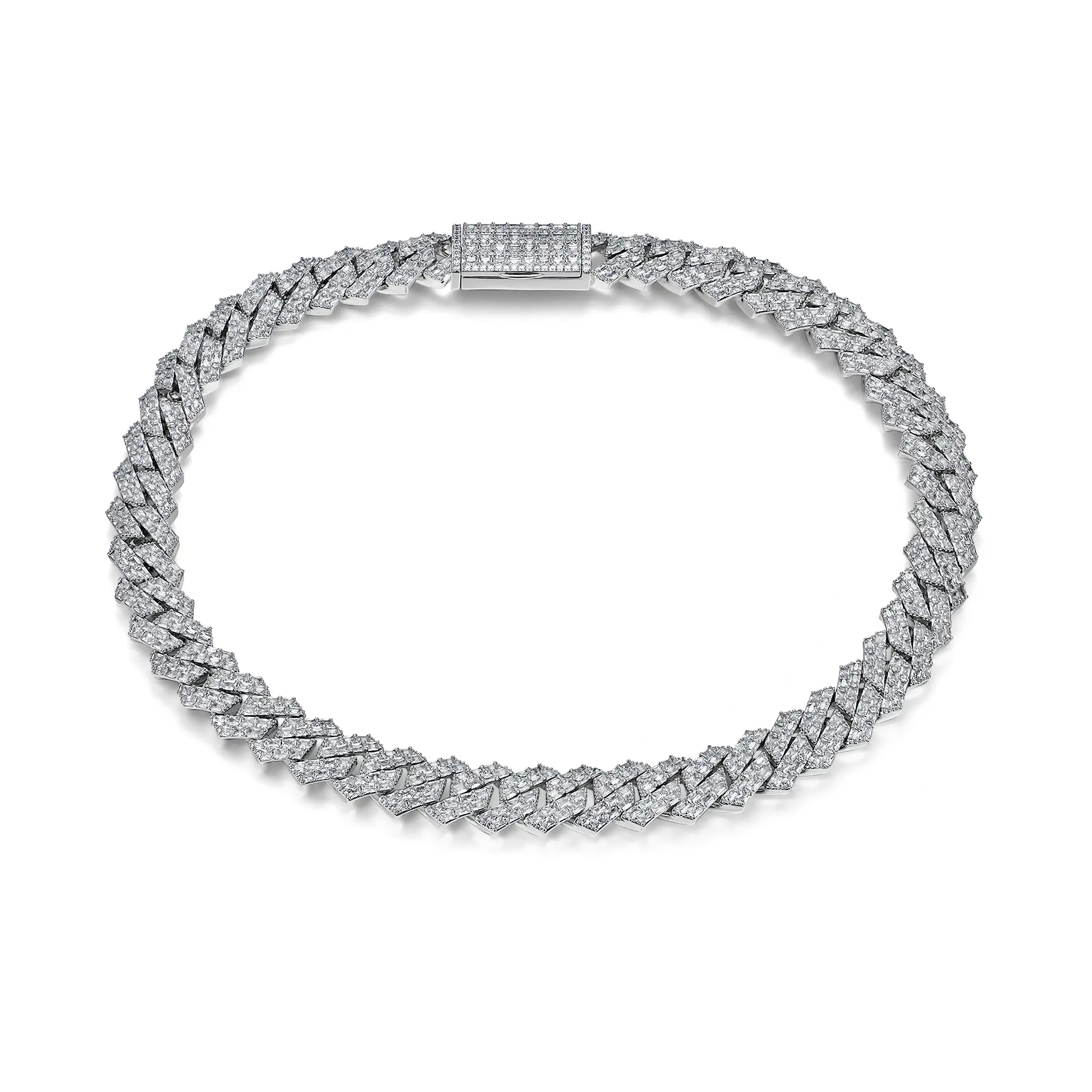 Emerald Cut Prong Cuban Link Chain - 15mm - Image 5
