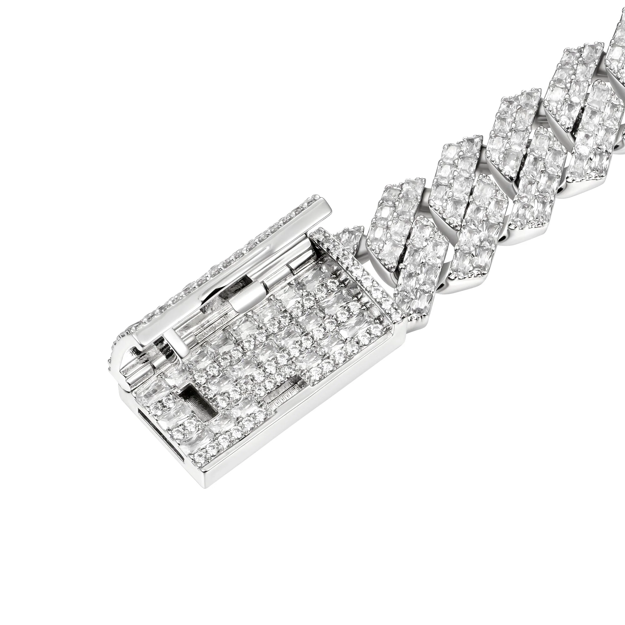 Emerald Cut Prong Cuban Link Chain - 15mm - Image 6