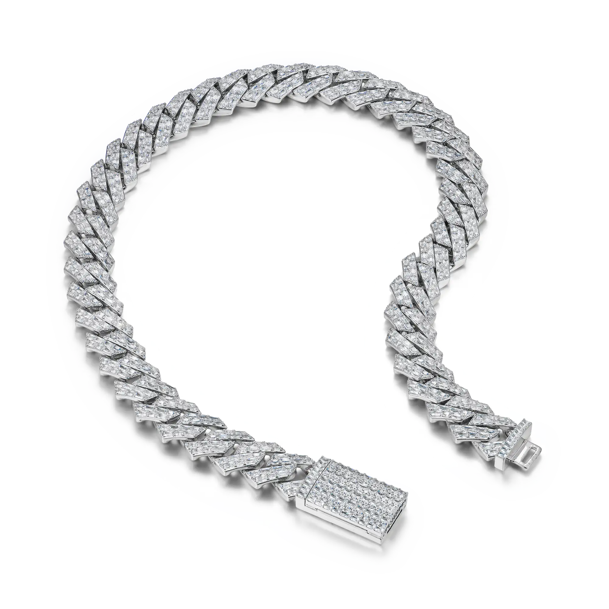 Emerald Cut Prong Cuban Link Chain - 19mm - Image 3