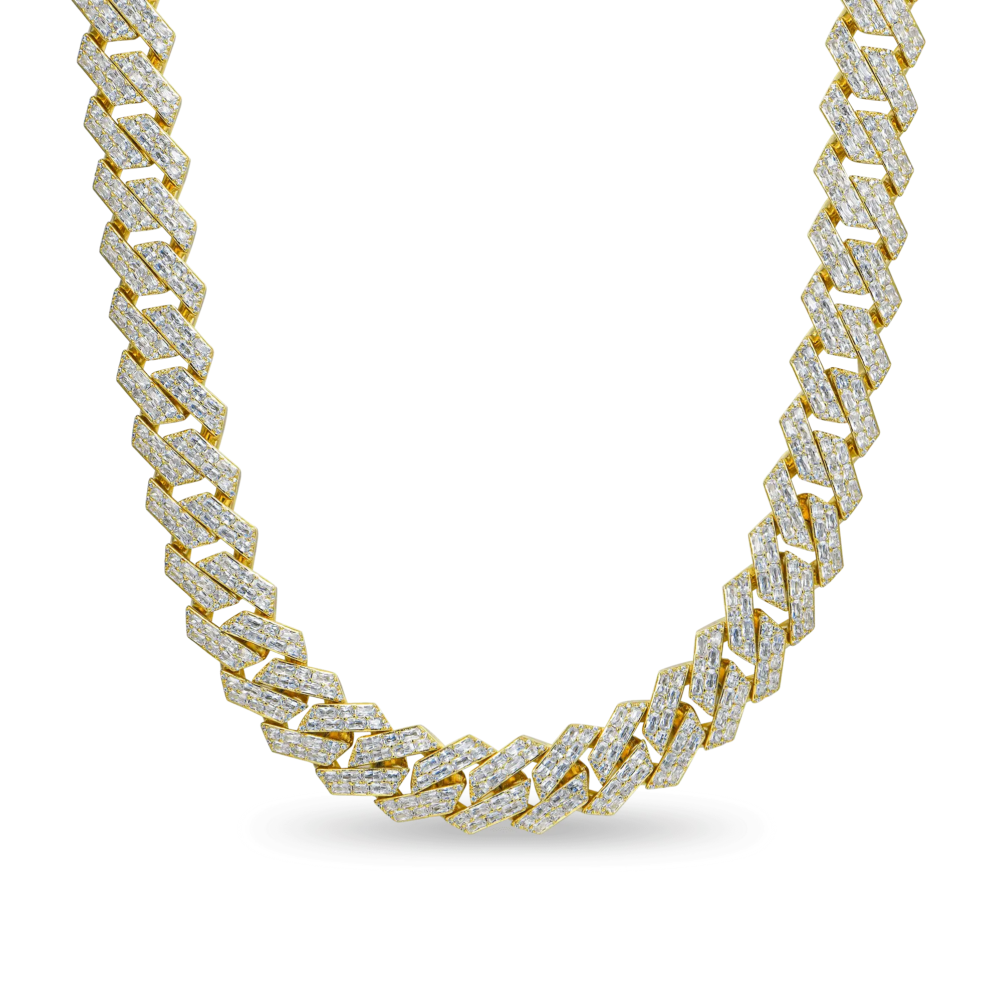 Emerald Cut Prong Cuban Link Chain - 19mm - Image 6