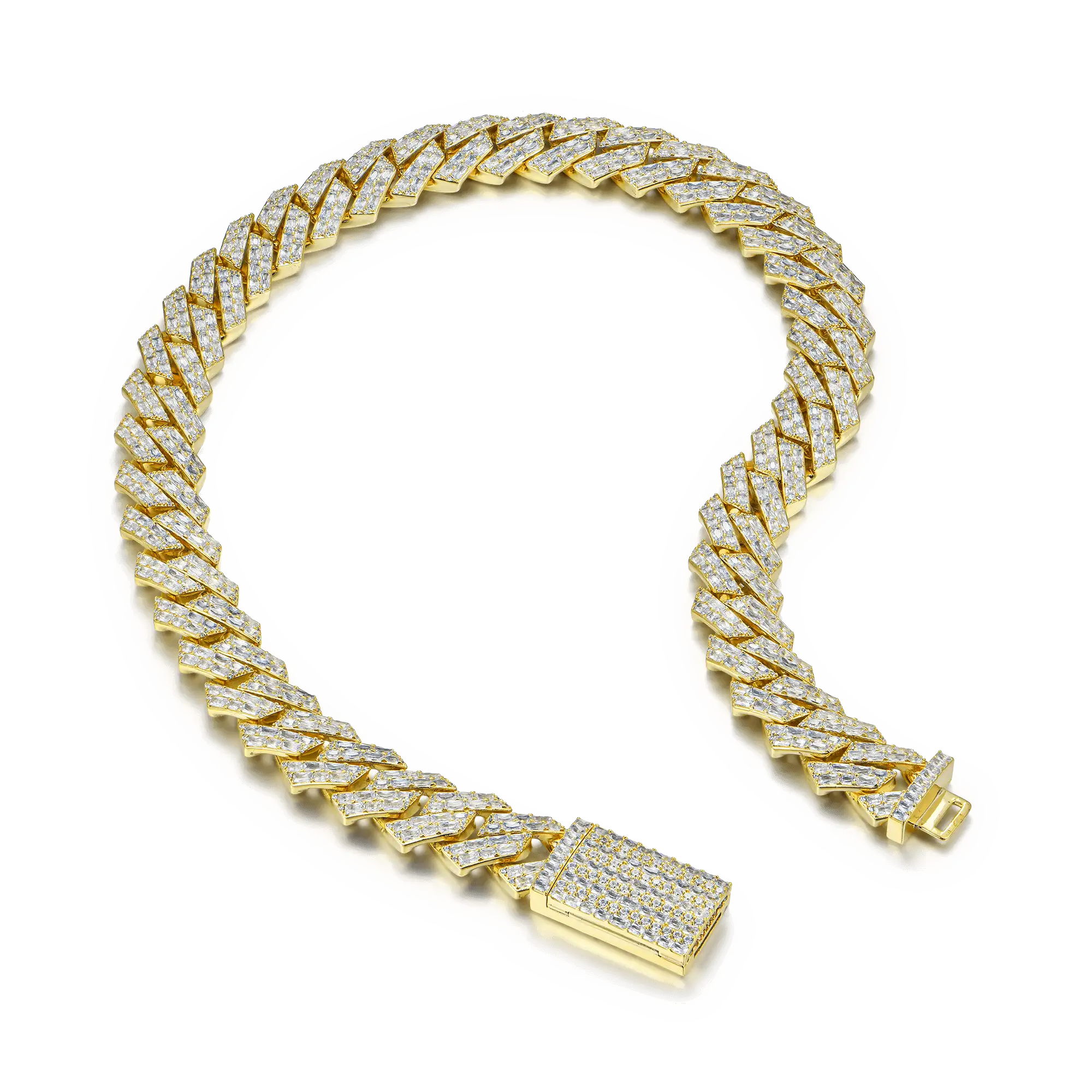 Emerald Cut Prong Cuban Link Chain - 19mm - Image 8