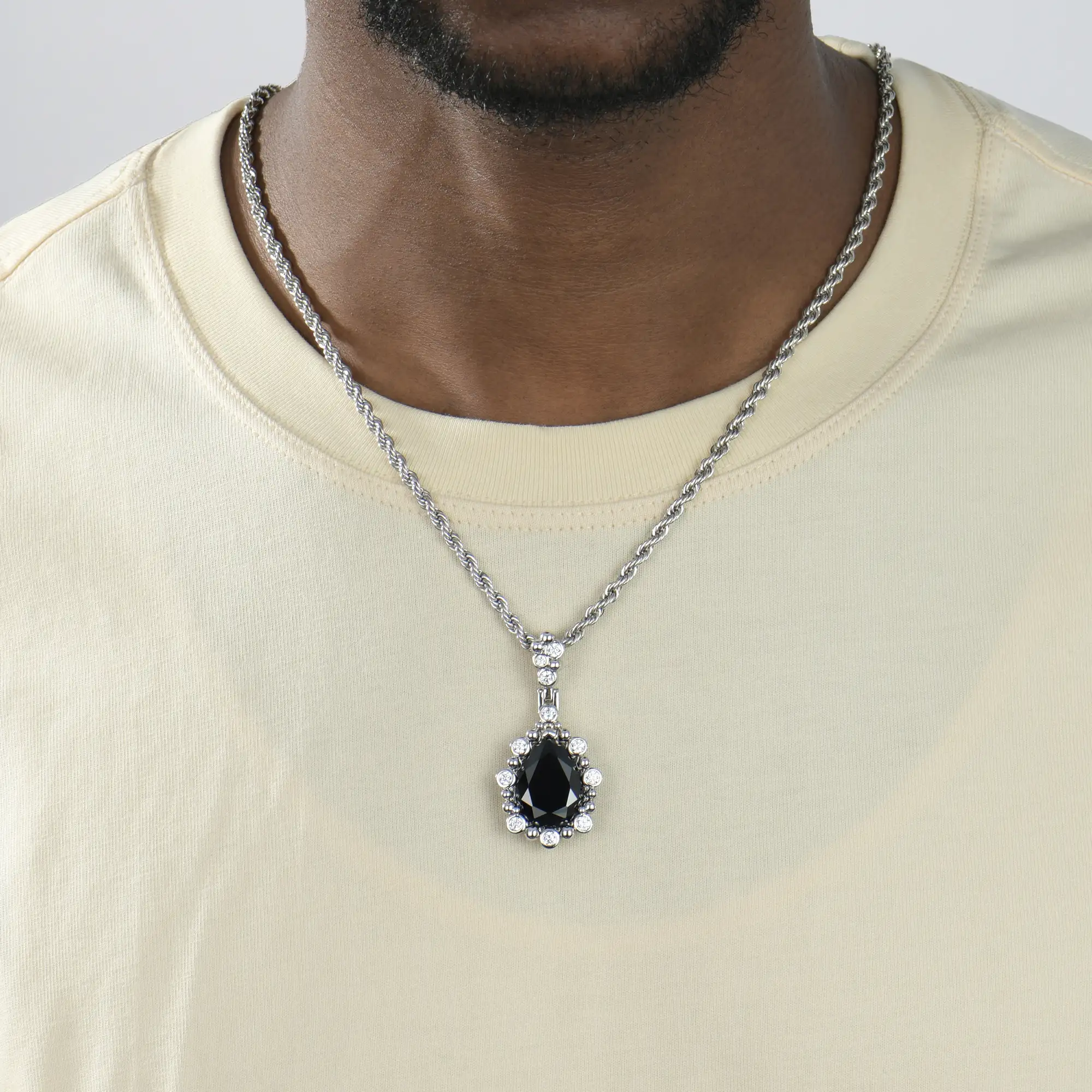 Enigma Black Teardrop Pendant - Image 2