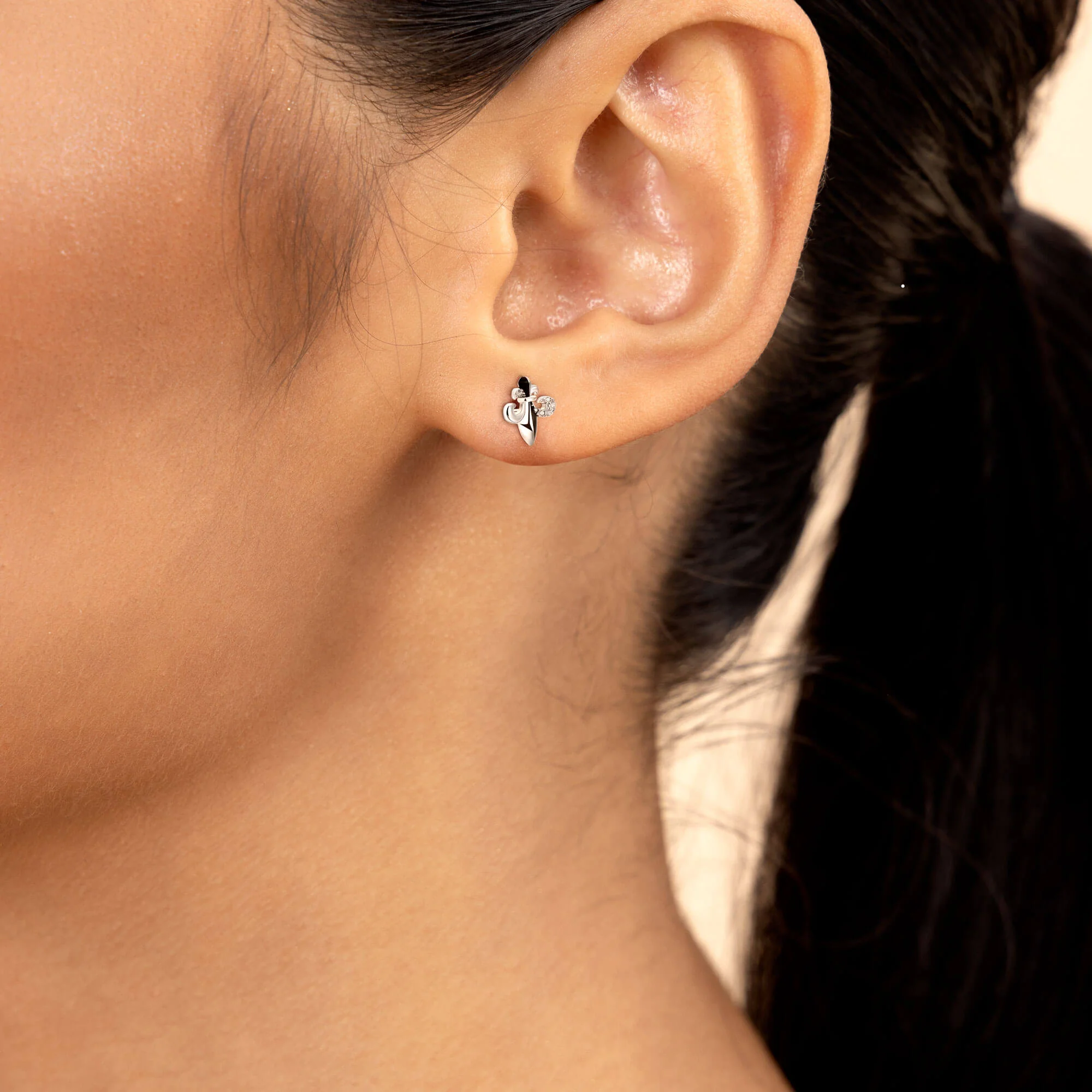 Fleur de lis Stud Earring - Single - Image 2