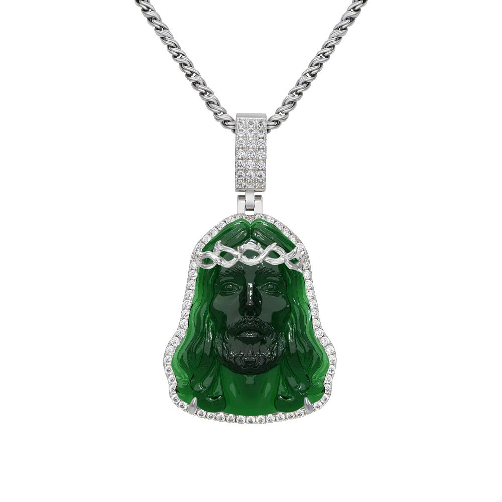 Arcenciel Gospel Forest Green Jesus Pendant - Image 5