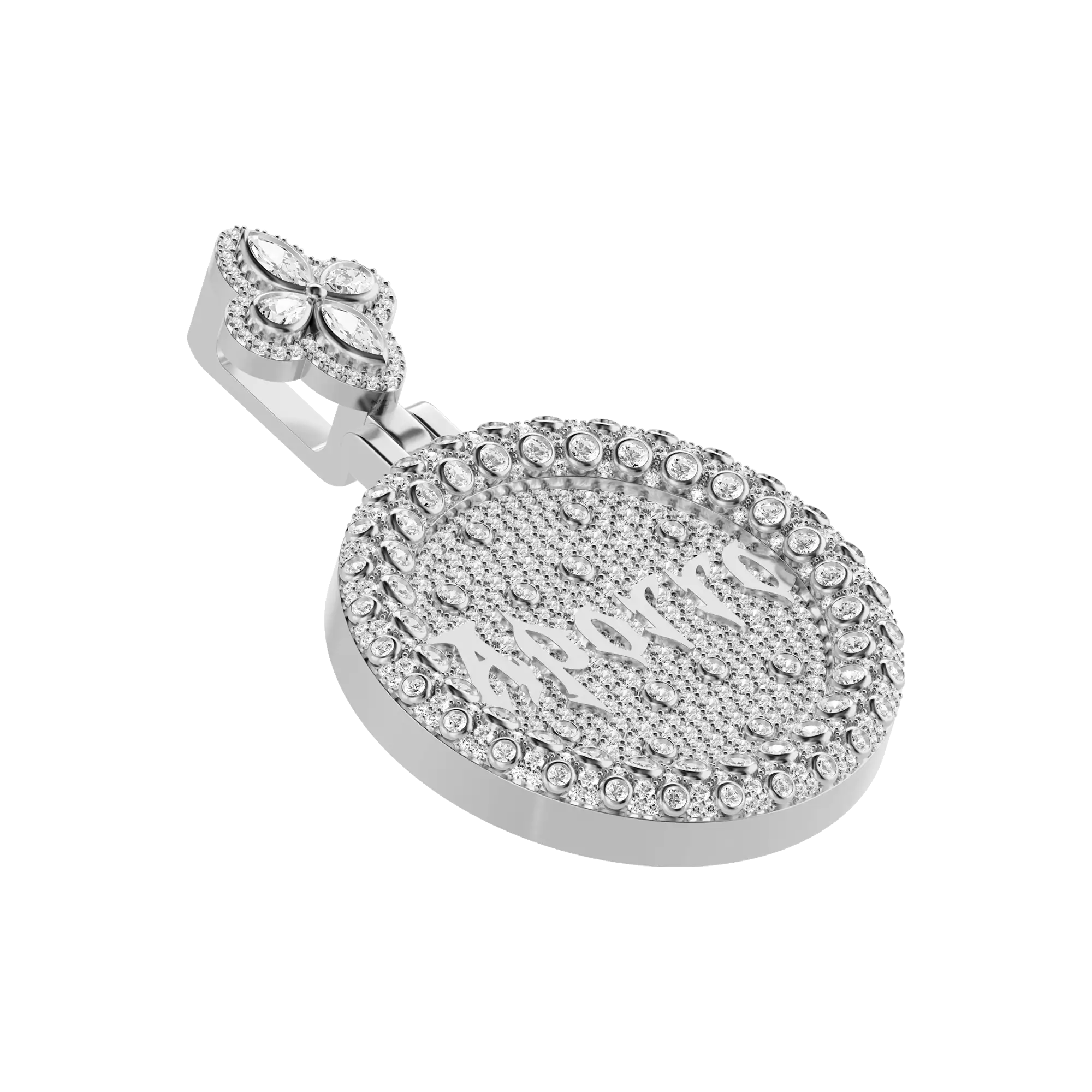 Custom Full Iced Round Bezel Set Pendant - Image 19