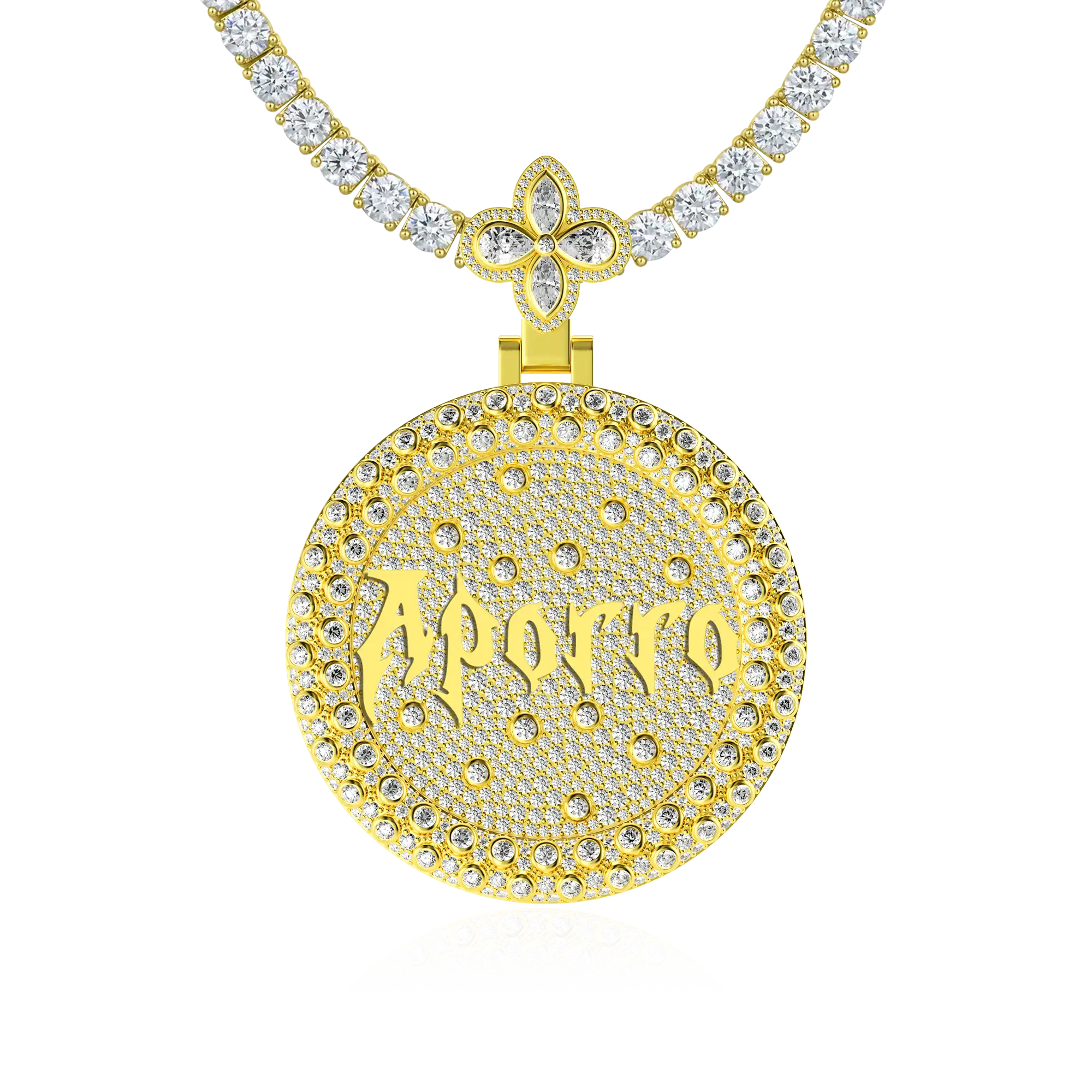 Custom Full Iced Round Bezel Set Pendant - Image 27