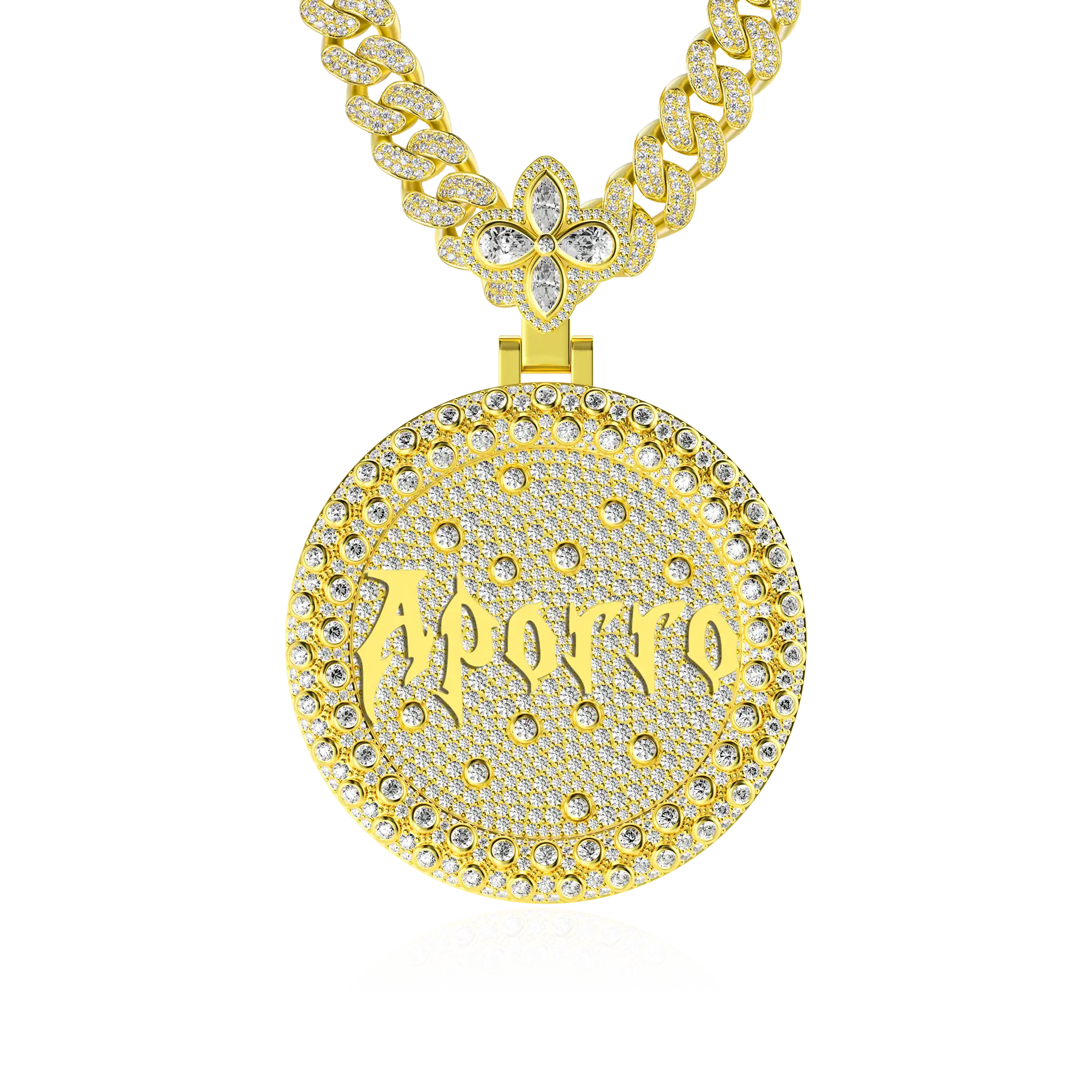 Custom Full Iced Round Bezel Set Pendant - Image 29