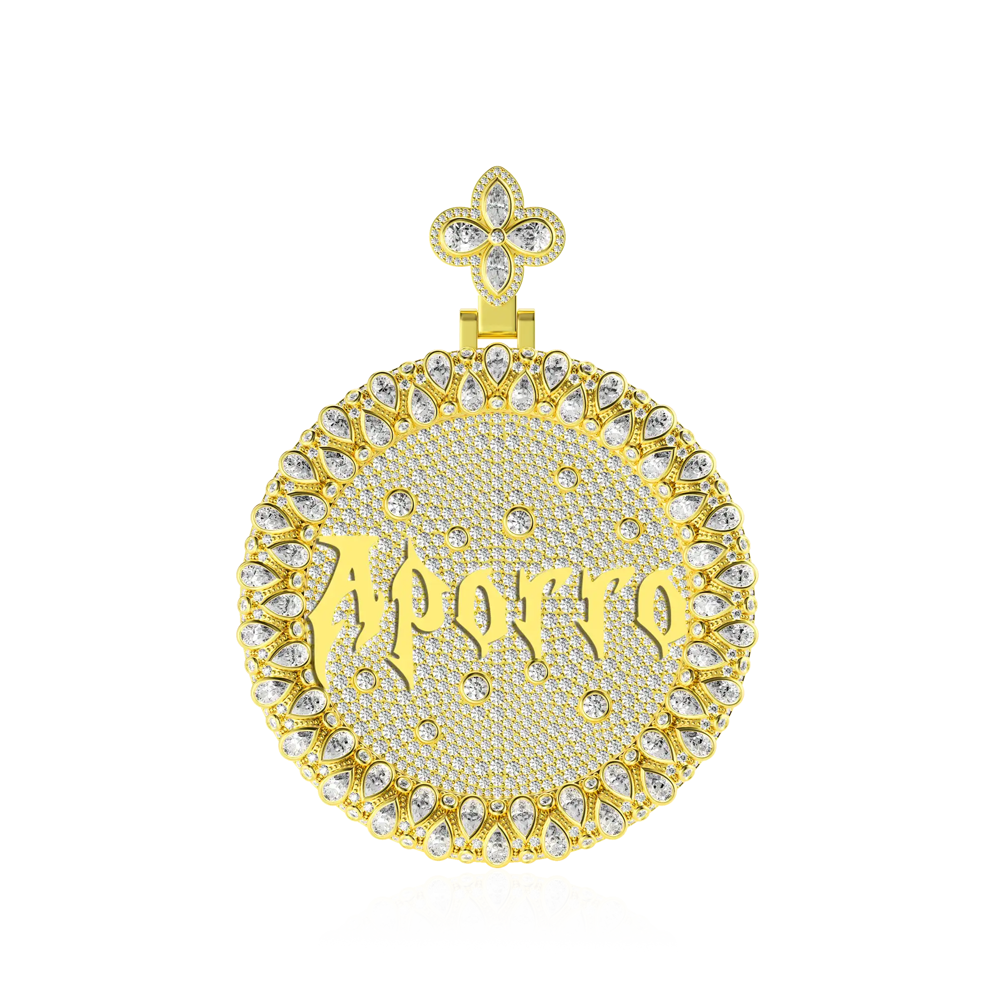 Custom Full Iced Round Bezel Set Pendant - Image 45