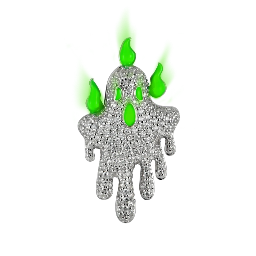 Iced Dripping Ghost Pendant
