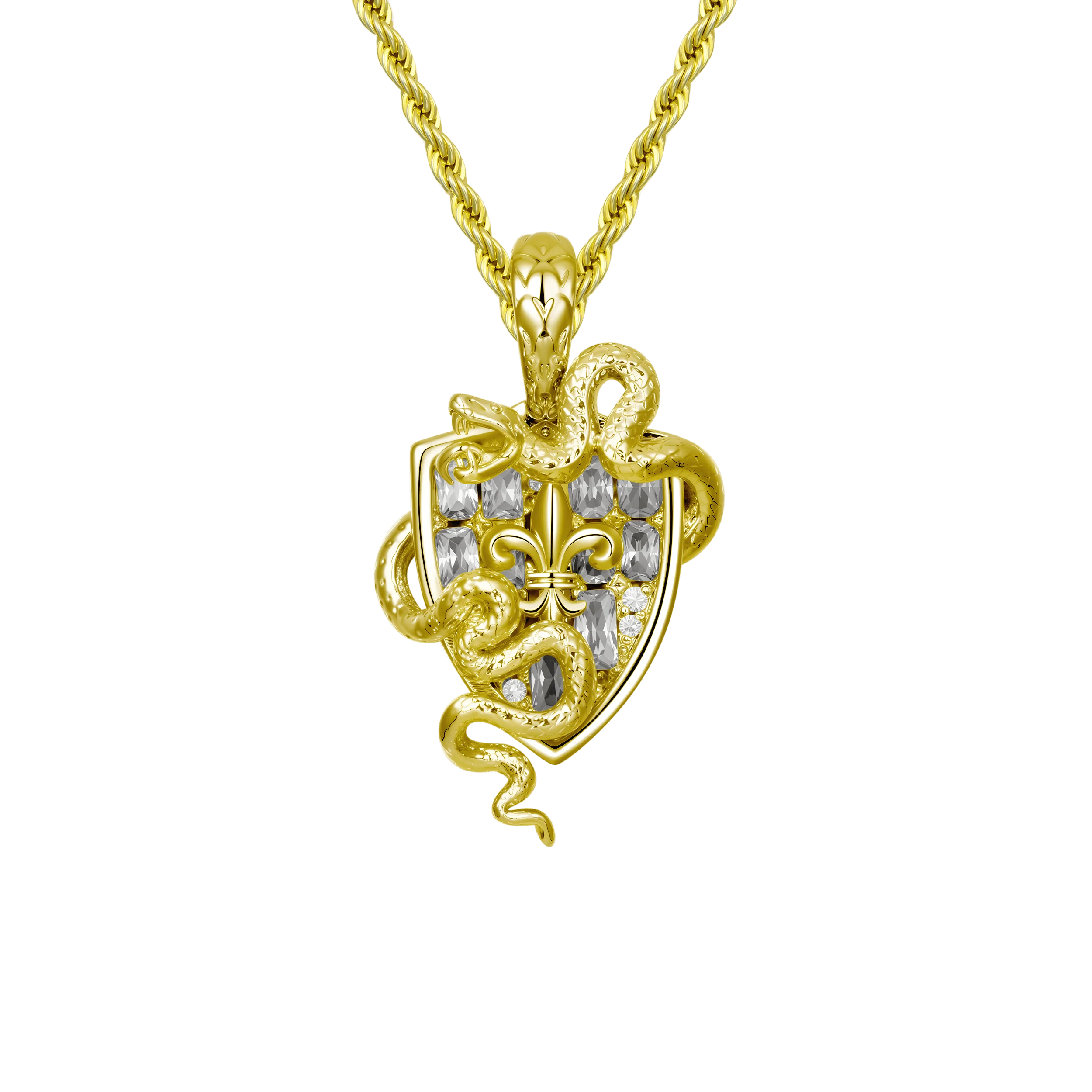 Guardian Shield Snake Pendant - 25mm