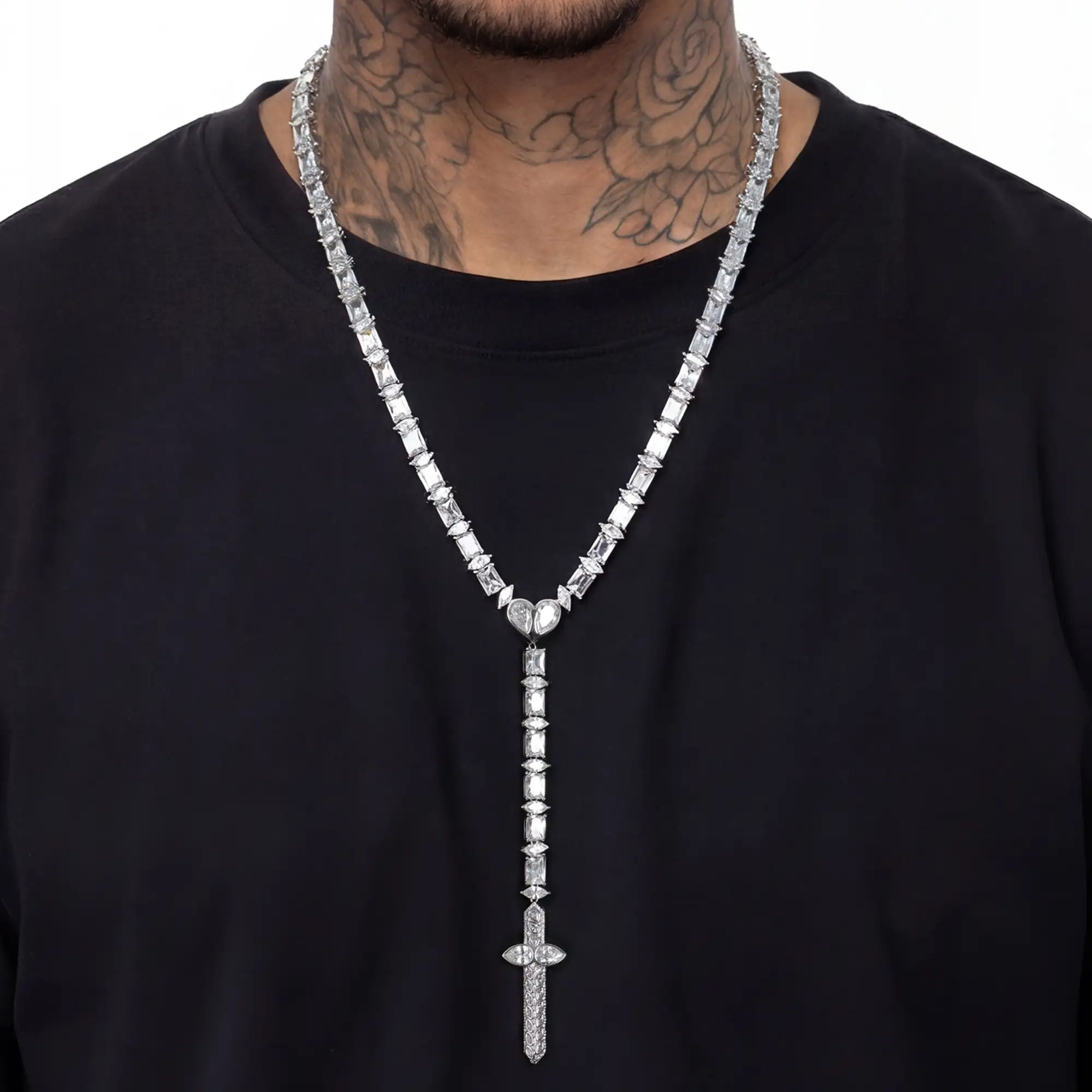 Heart & Blade Rosary Necklace - Image 2