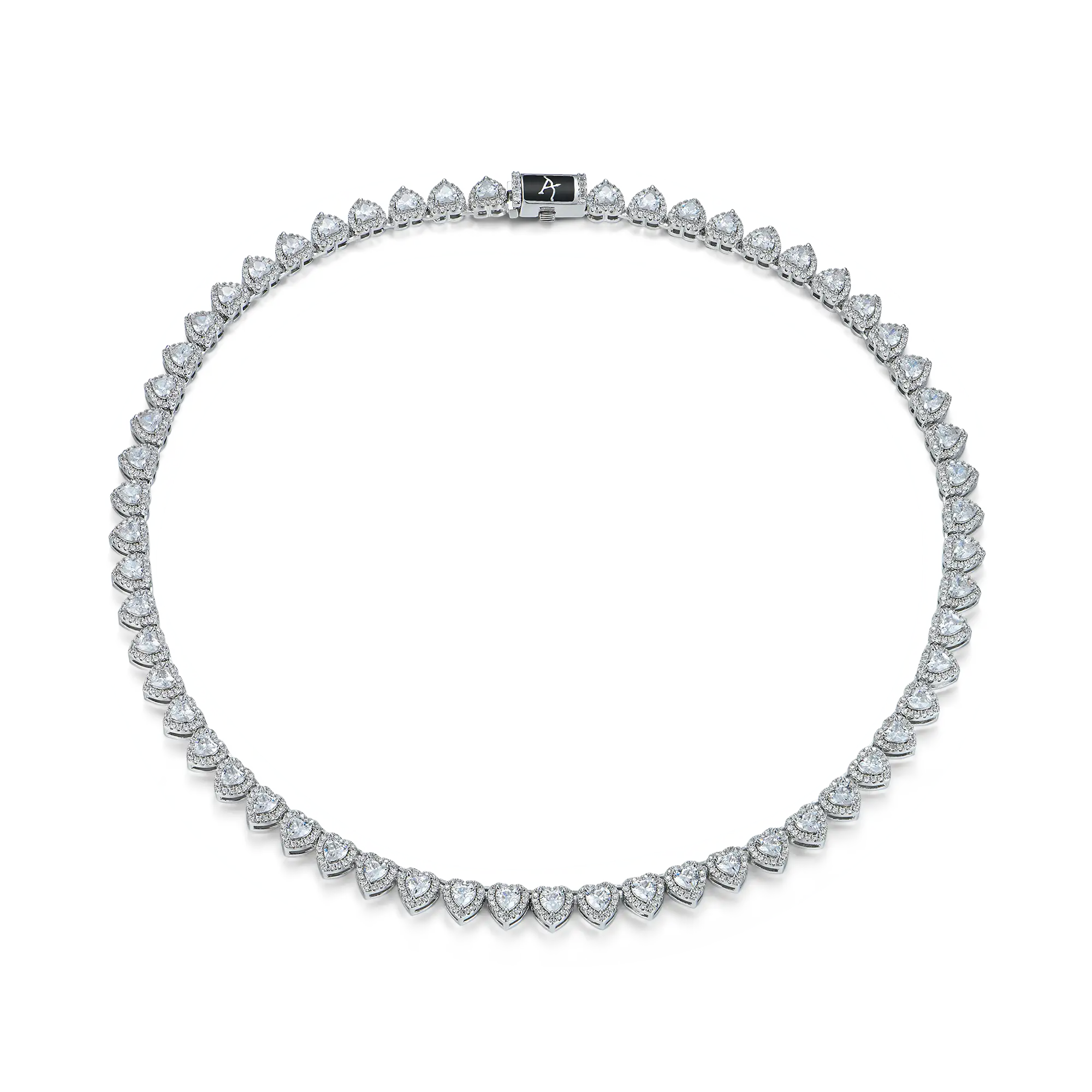 Heart Shaped Cut Clustered Tennis Chain - 7mm - Image 4