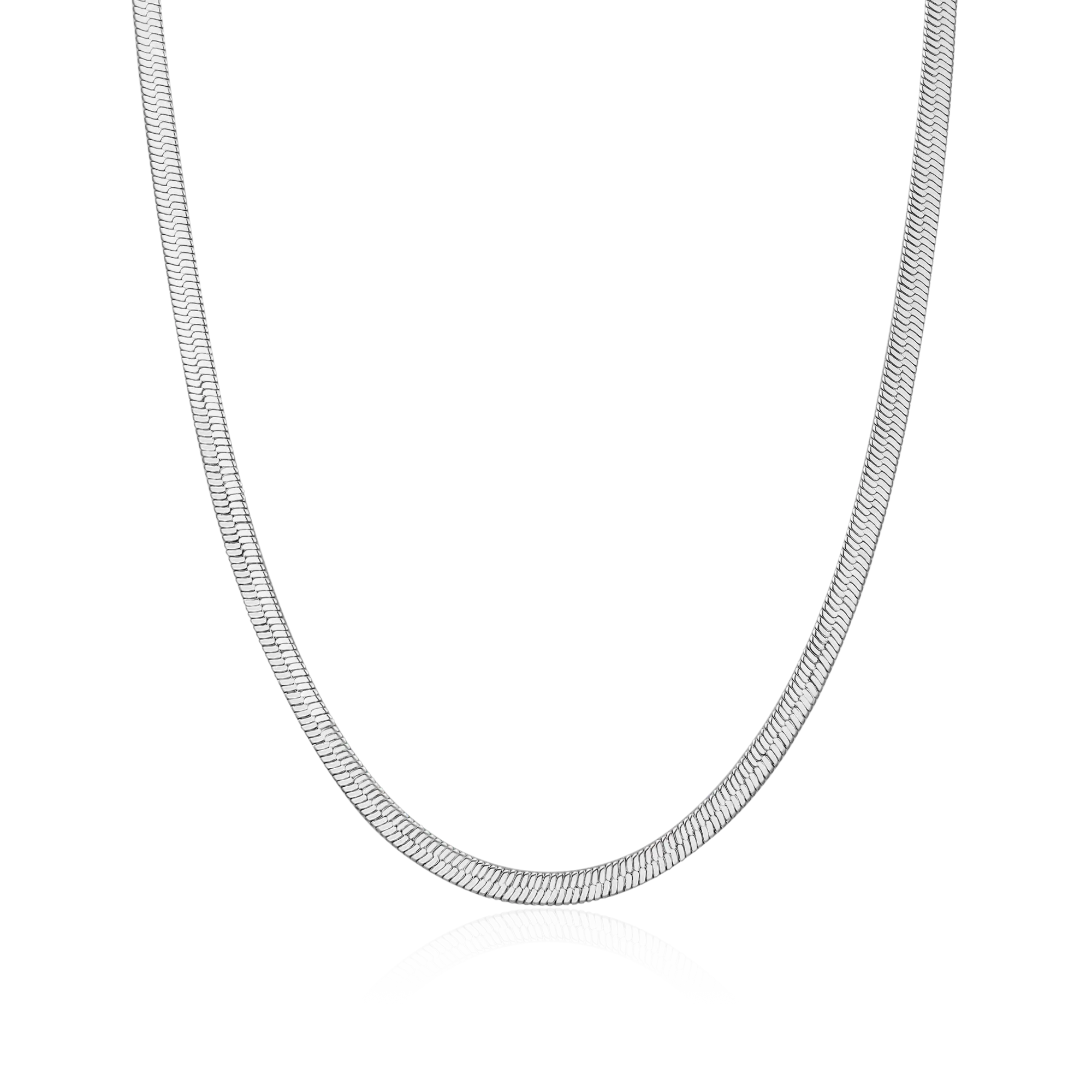 3mm Herringbone Chain - White Gold