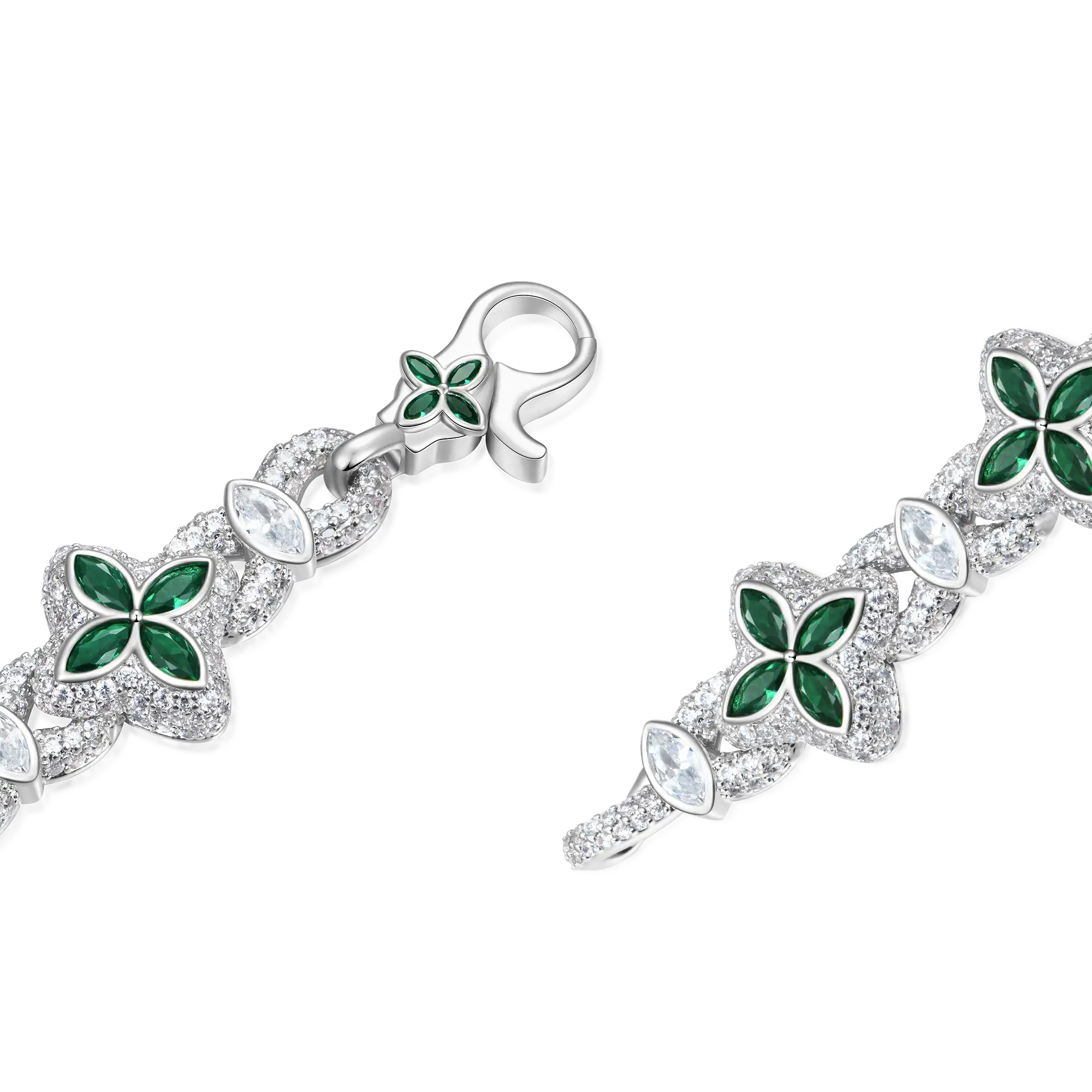 Iced Luminous Clover Ring and Bracelet Set + Iced Agyin Dawuru Necklace - Image 4