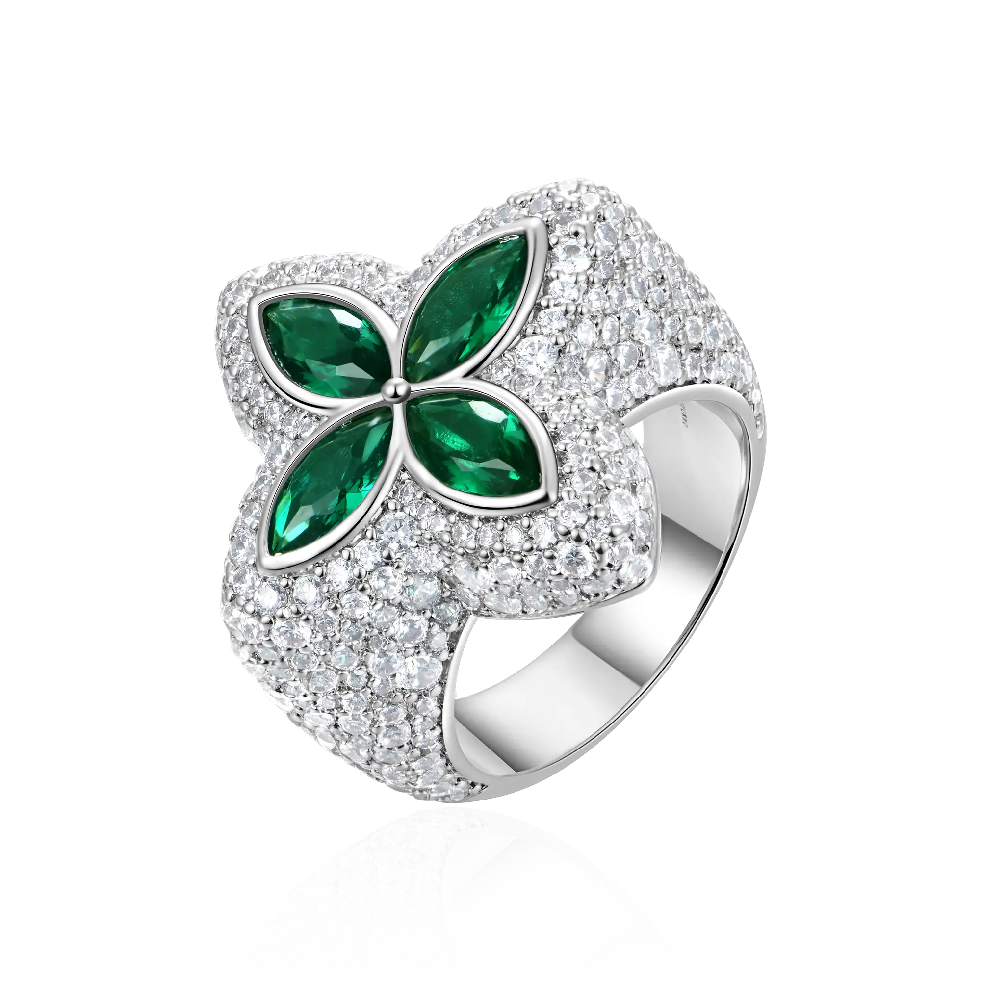 Iced Luminous Clover Ring and Bracelet Set + Iced Agyin Dawuru Necklace - Image 5