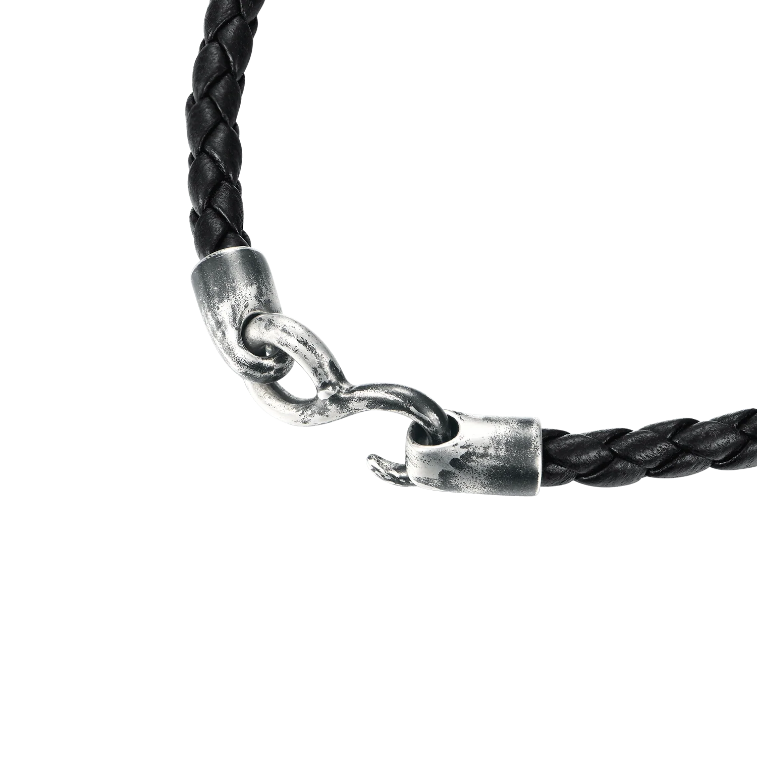 Infinity Black Snake Leather Bracelet-Single - Image 4