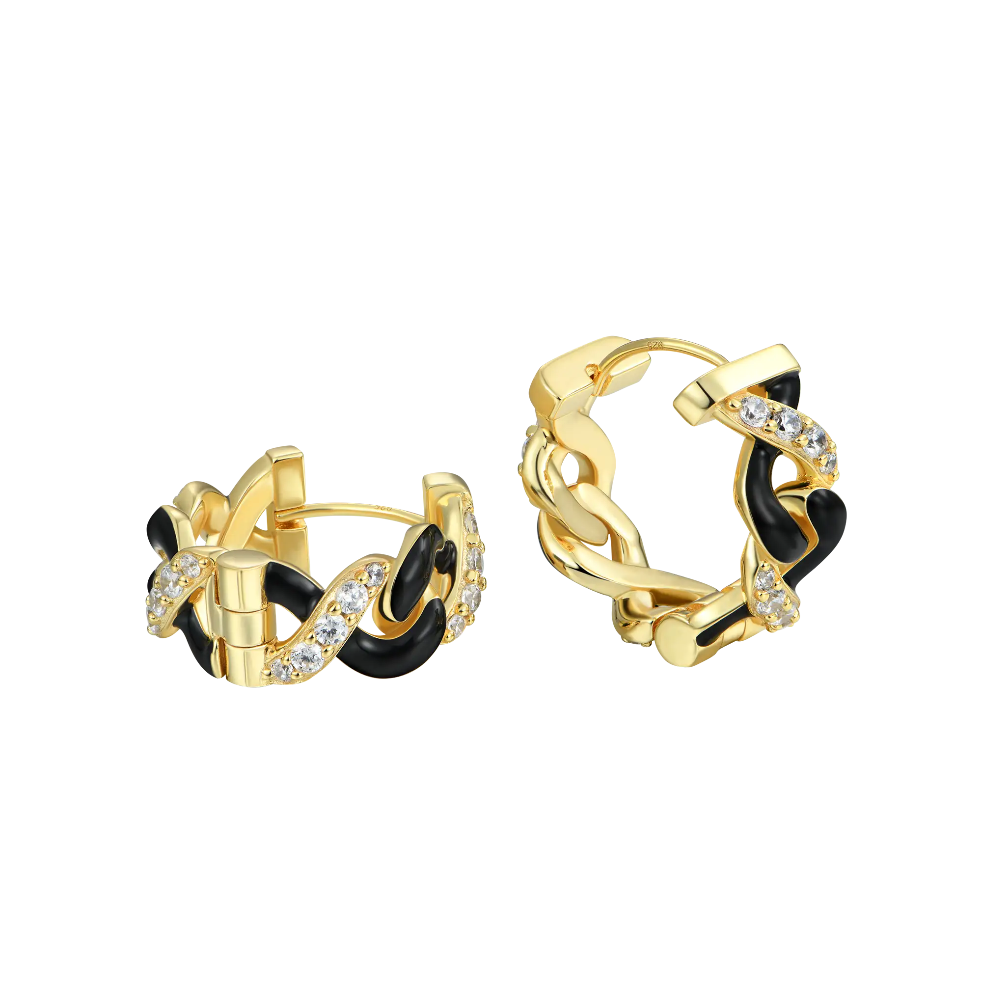 S925 Infinity Two-tone Hoop Earring - Image 2