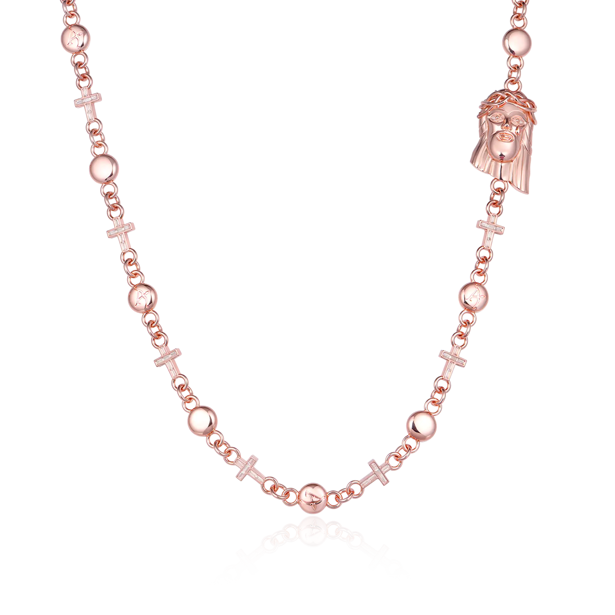 Jesus Cross Wallet Chain - Rose Gold - Image 4