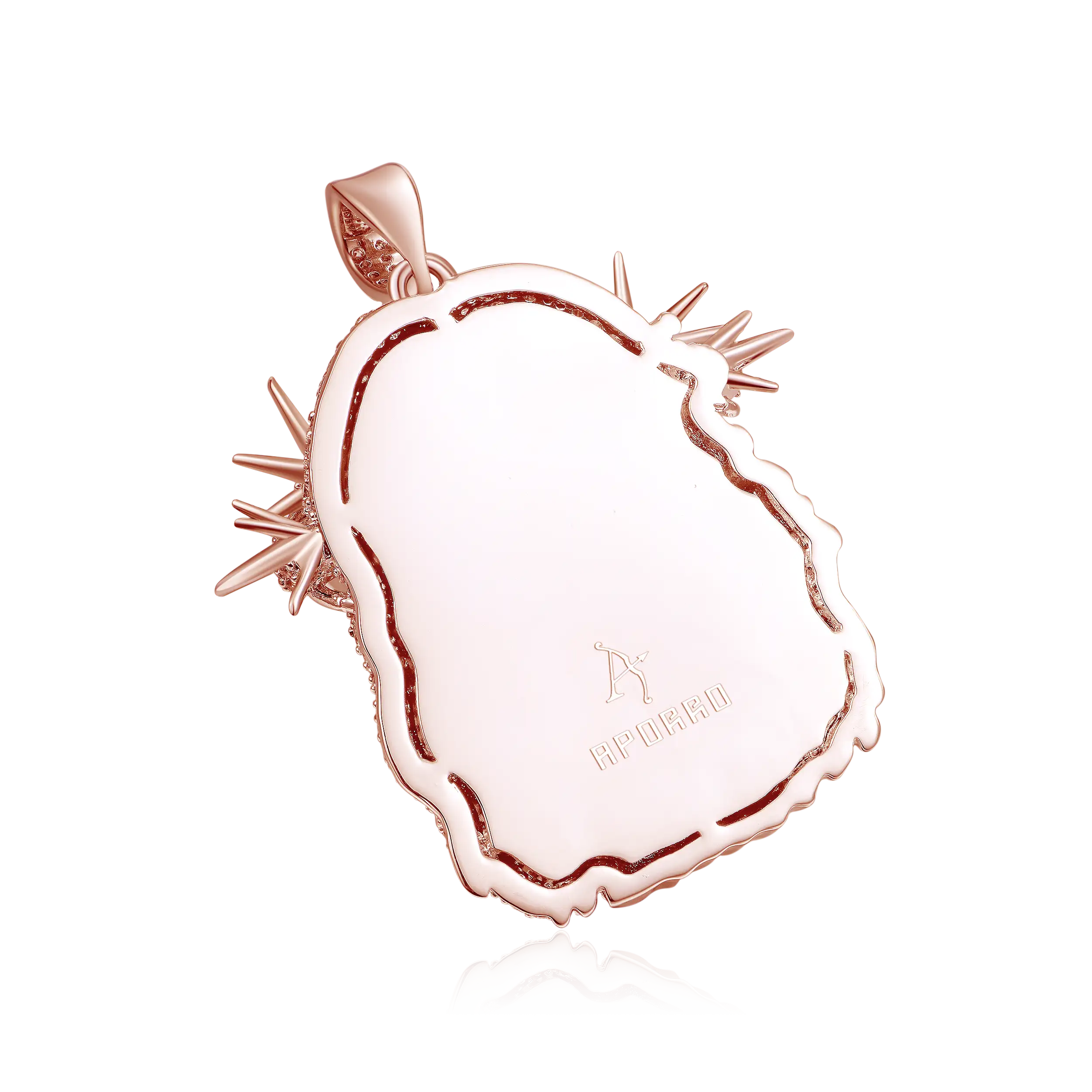 Jesus Piece Fully Iced Pendant - Rose Gold - Image 4