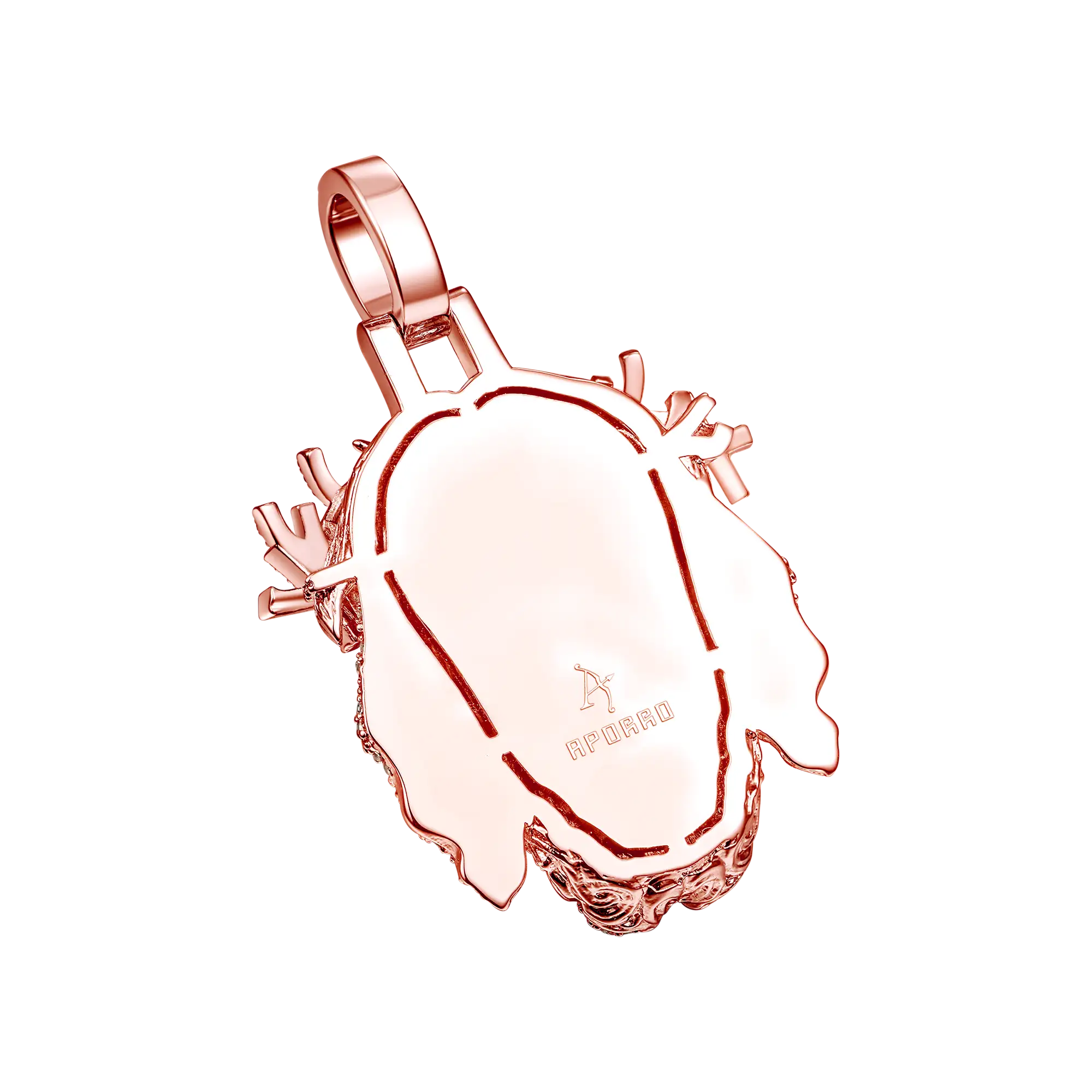 Jesus Piece Iced Pendant - Rose Gold - Image 4