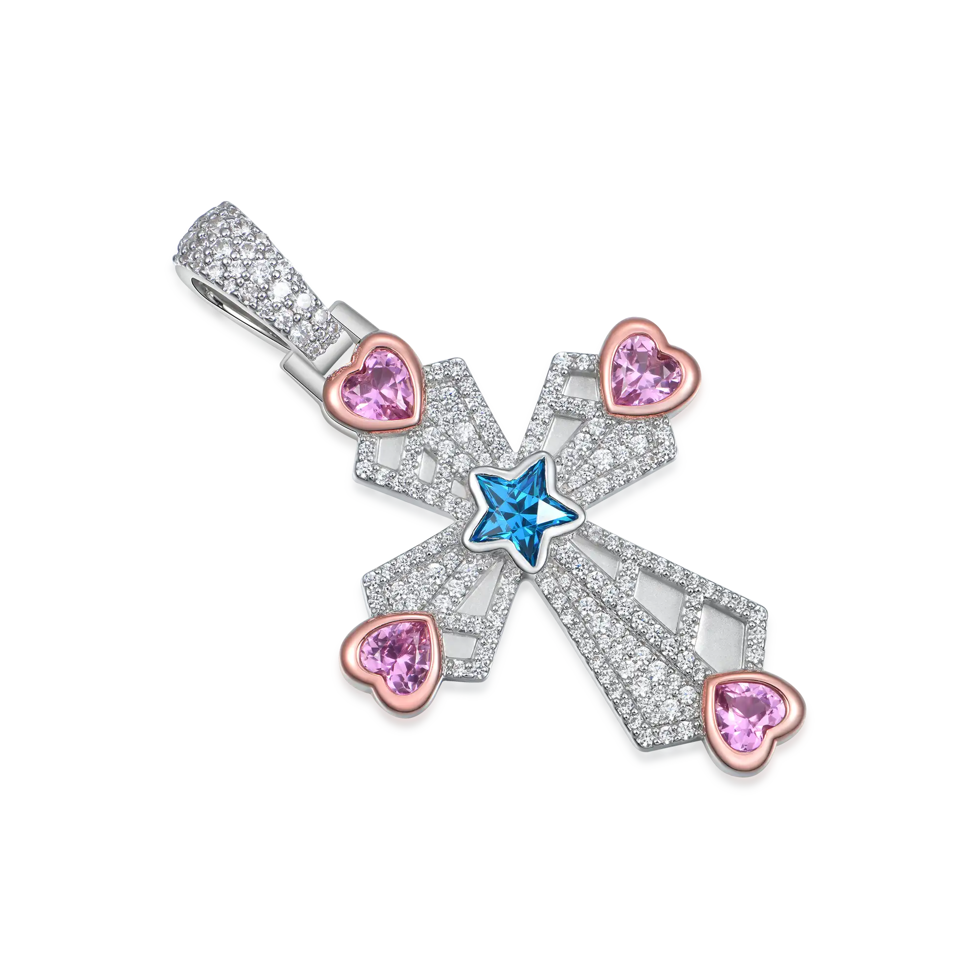 LaFlare Mini Church On Iced Cross Pendant - Image 2