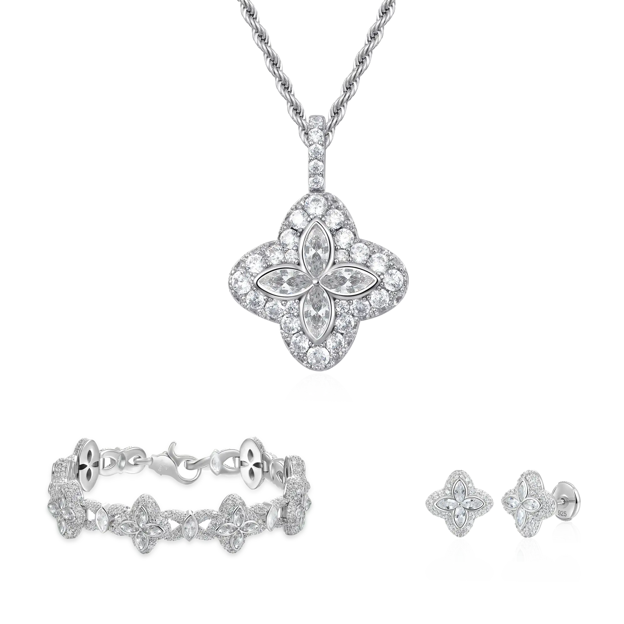 Lucky Ice Clover Set - White Diamond - Image 2