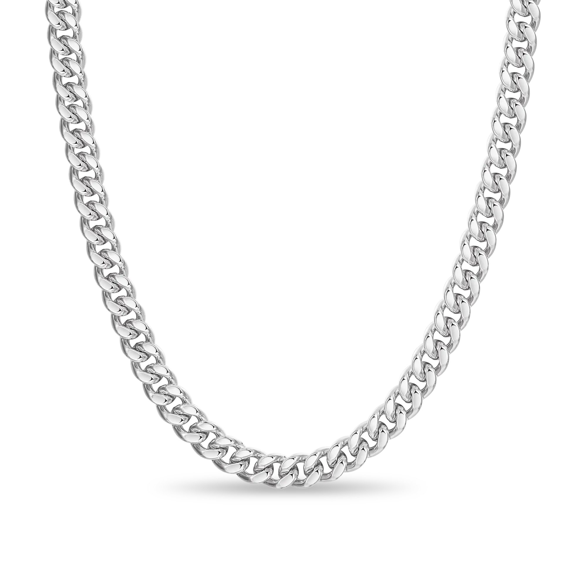 3.5mm&8mm Miami Micro Cuban Curb Chain - White Gold - Image 7