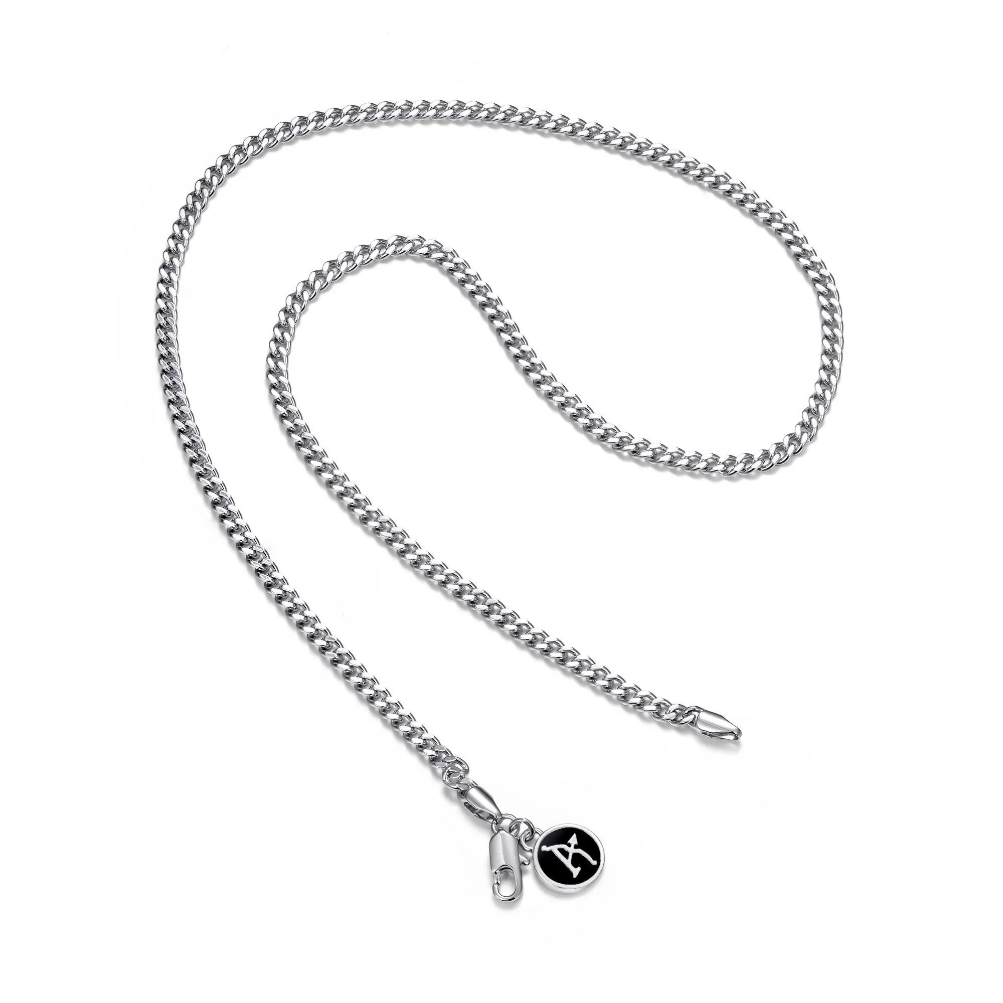 3.5mm Miami Micro Cuban Curb Chain - White Gold - Image 3