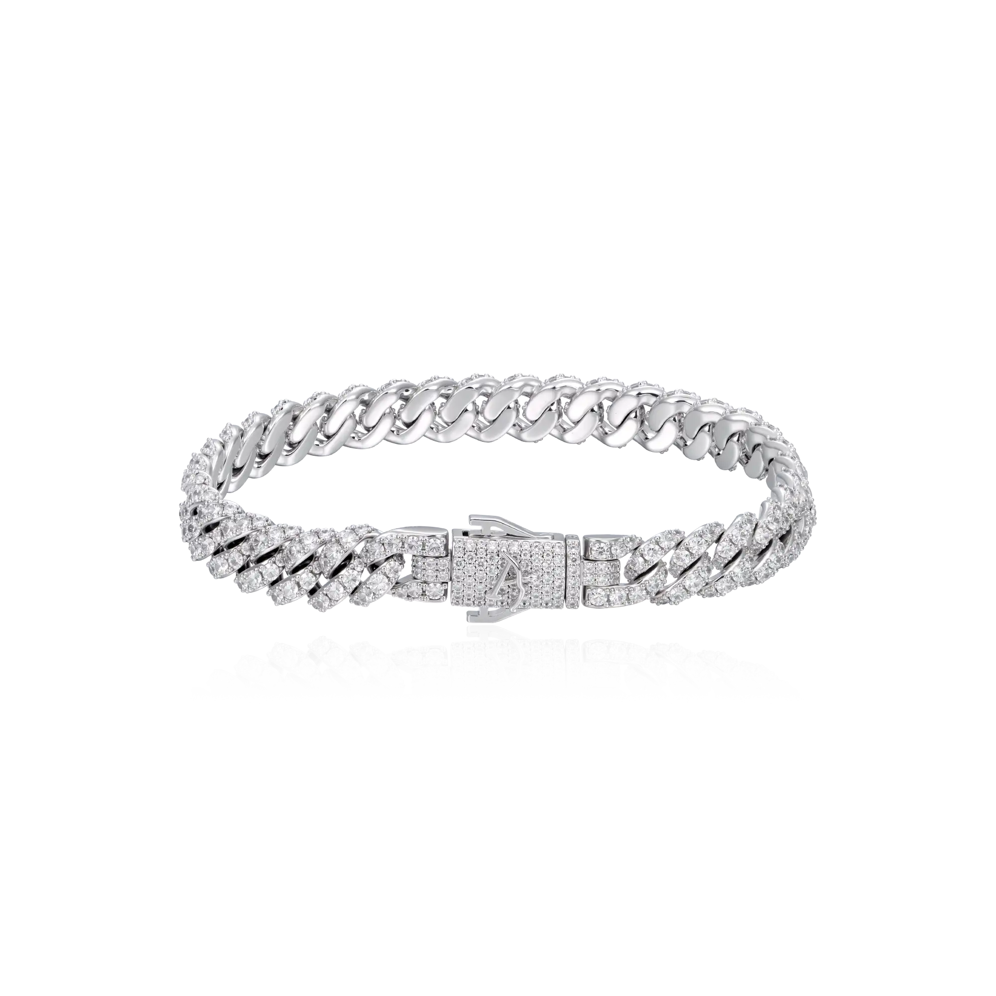 Round Cut Cuban Link Bracelet - 8mm