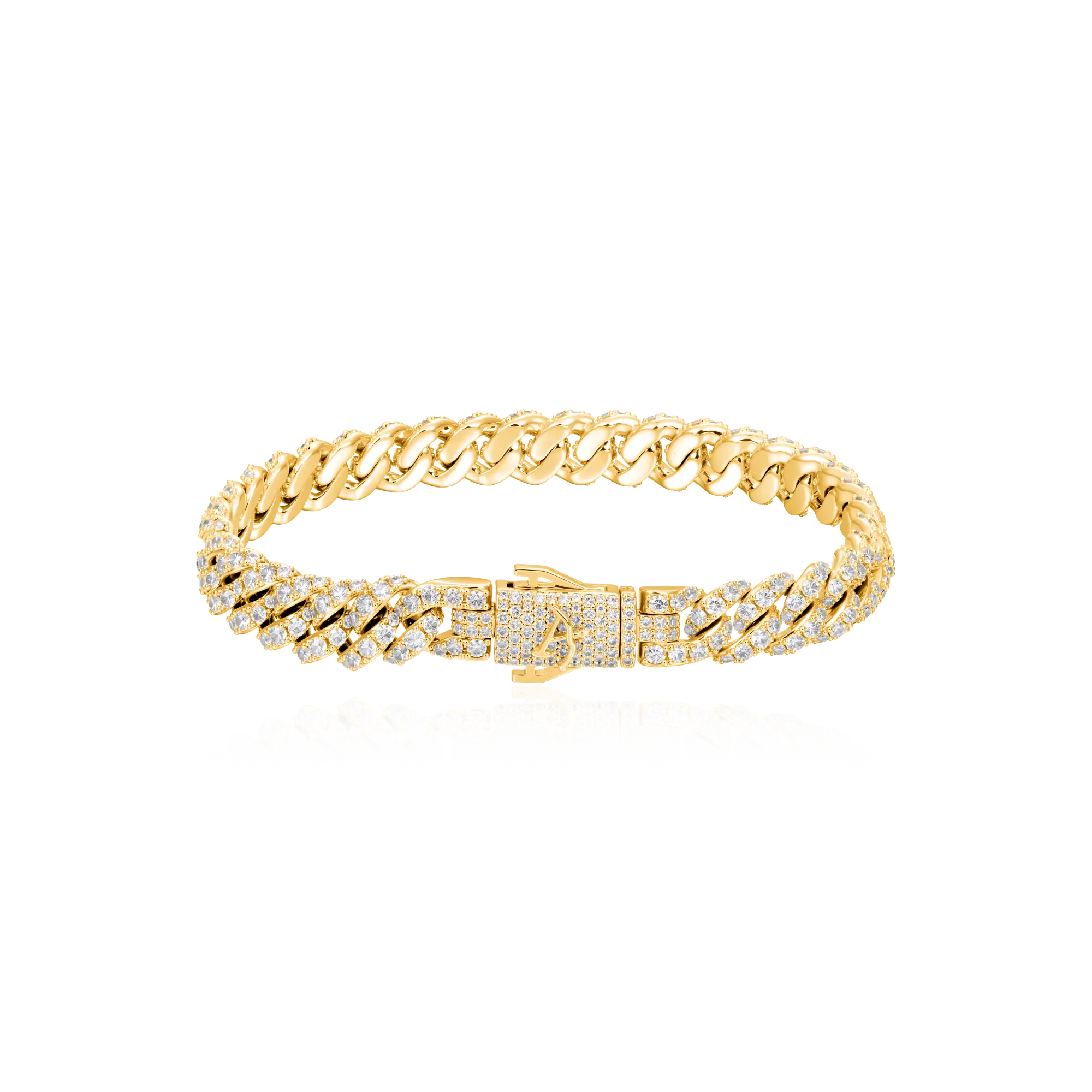 Round Cut Cuban Link Bracelet - 8mm - Image 6