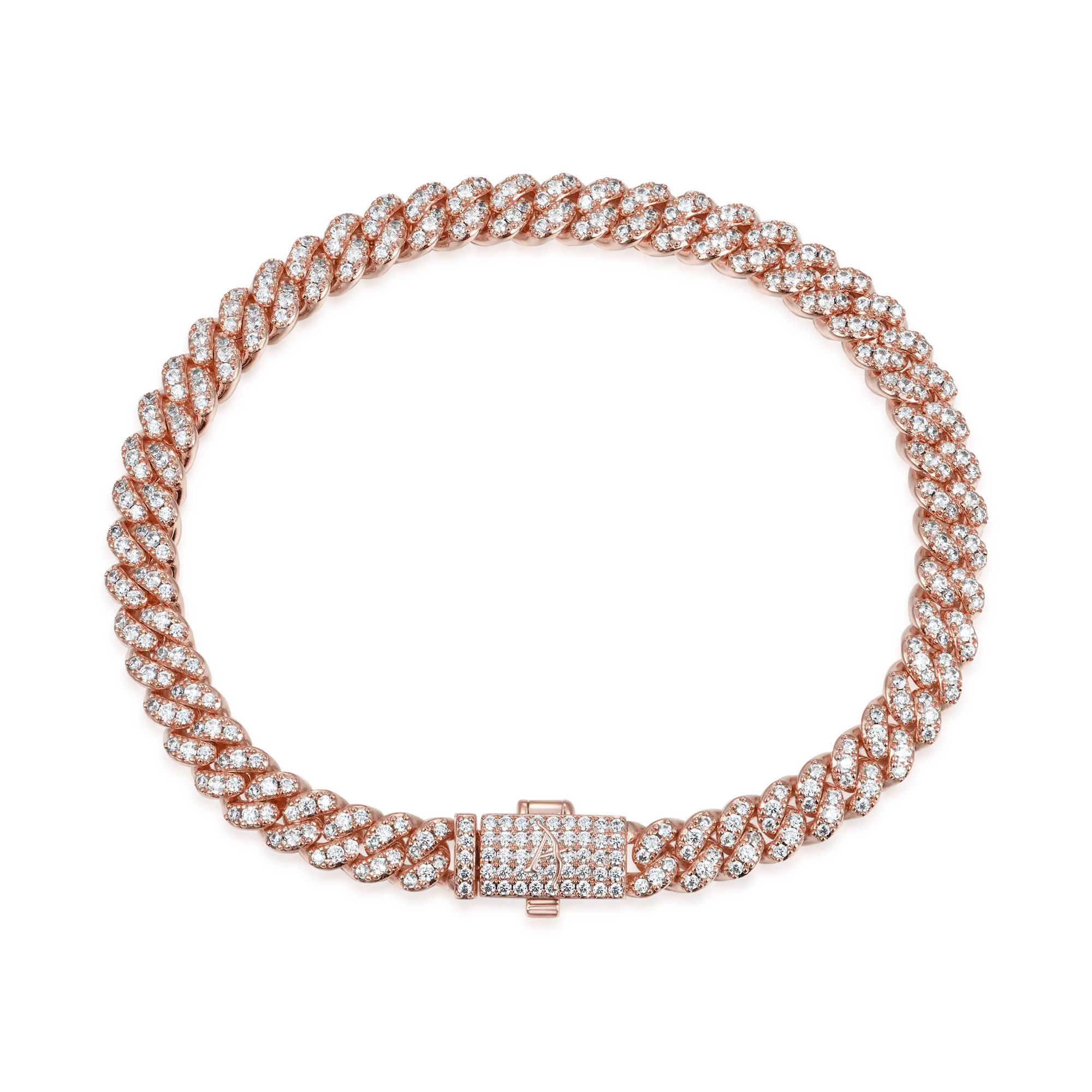 Moissanite Round Cut Cuban Link Bracelet - 6mm - Image 10