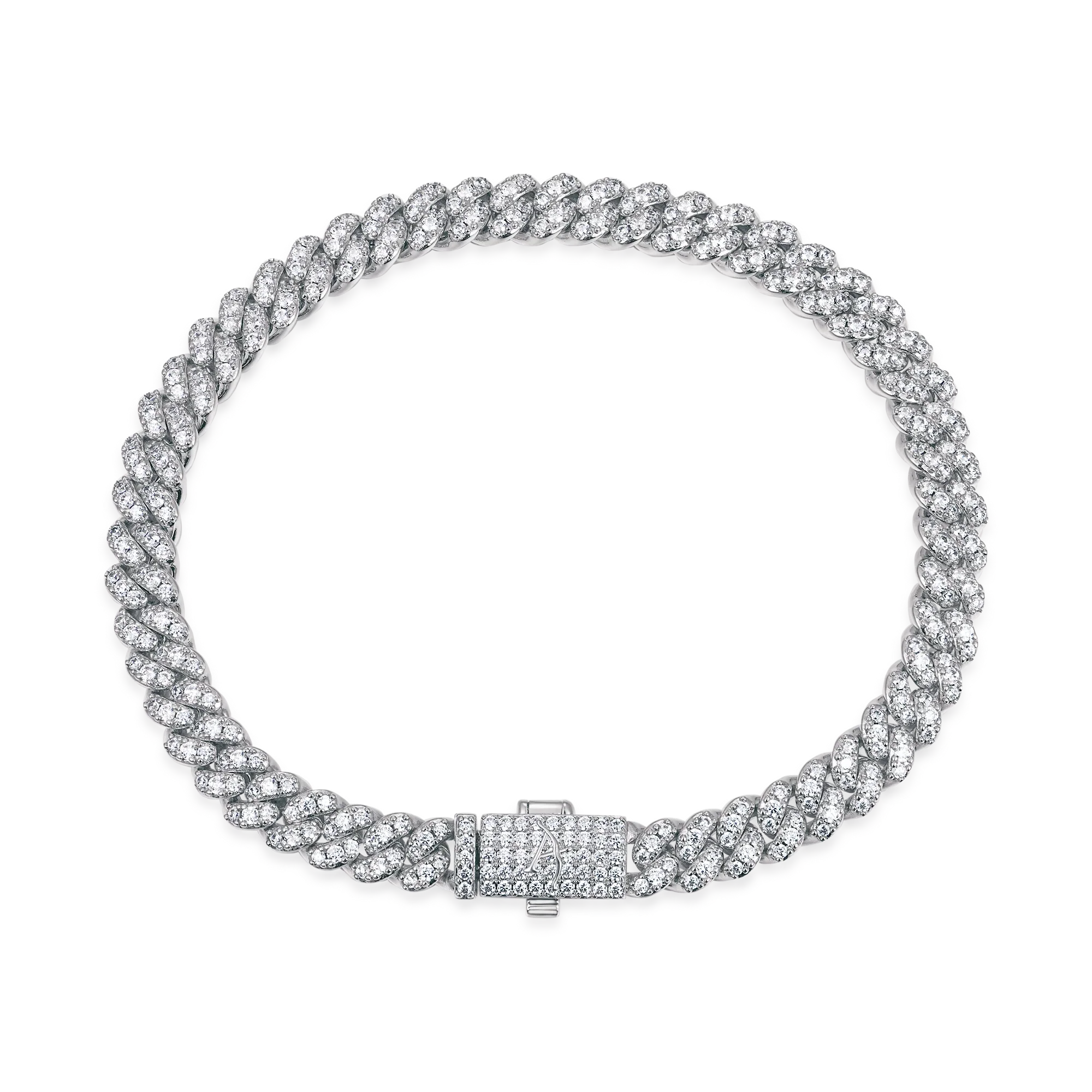 Moissanite Round Cut Cuban Link Bracelet - 6mm - Image 6