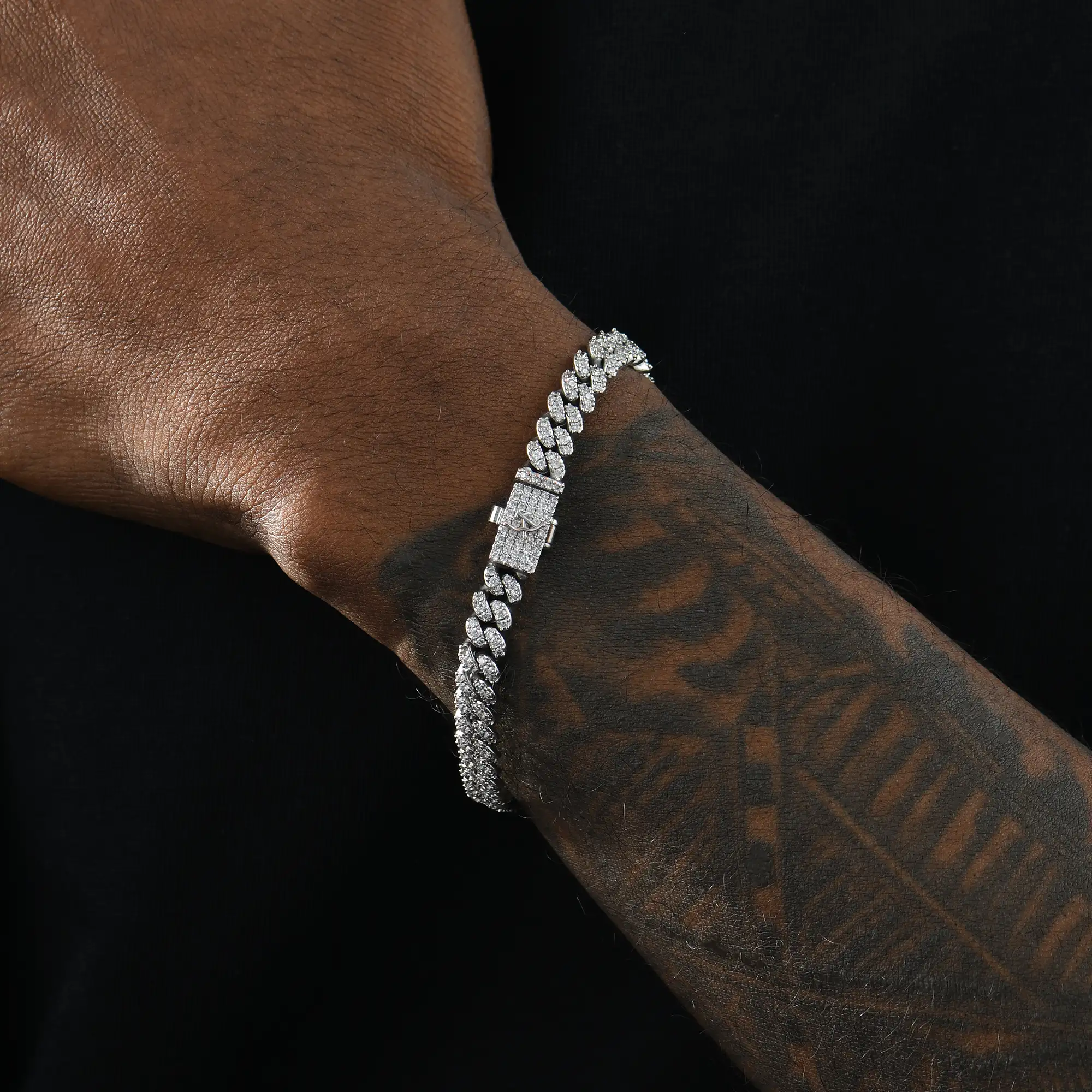 Moissanite Round Cut Cuban Link Bracelet - 6mm - Image 7