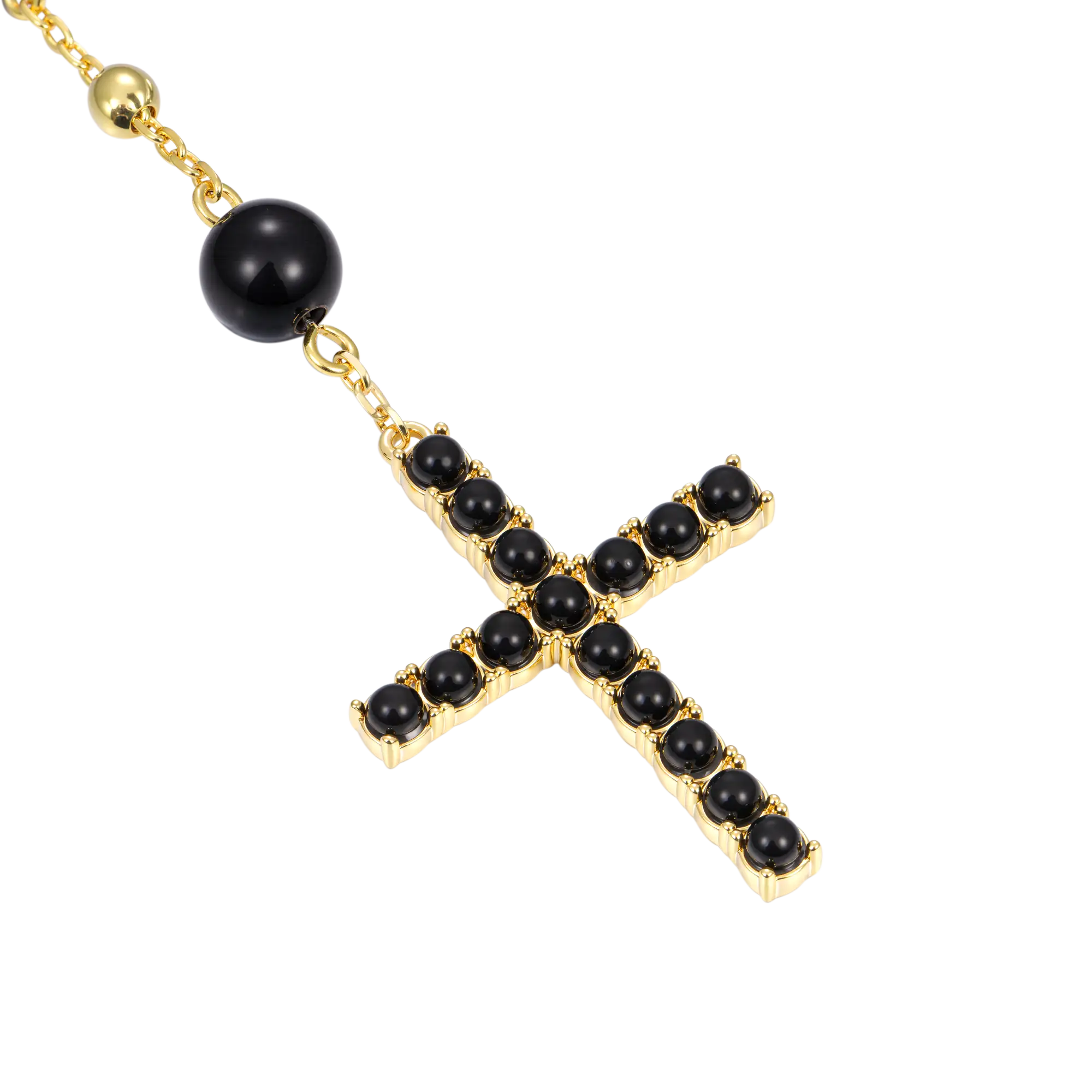 Midnight Pearl Virgin Mary Rosary Necklace - Image 4