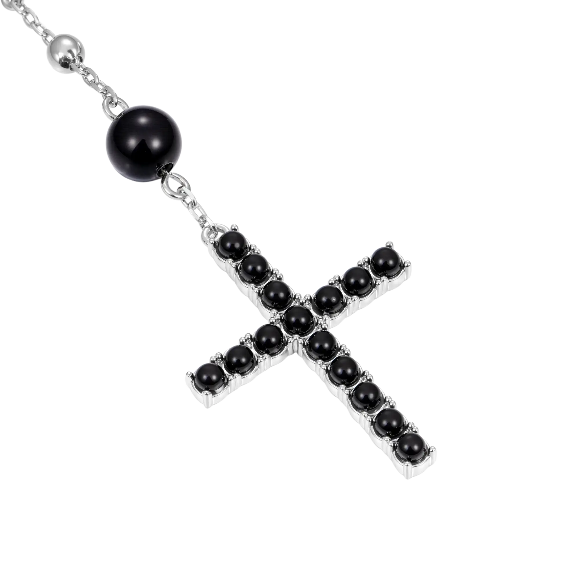 Midnight Pearl Virgin Mary Rosary Necklace - Image 9