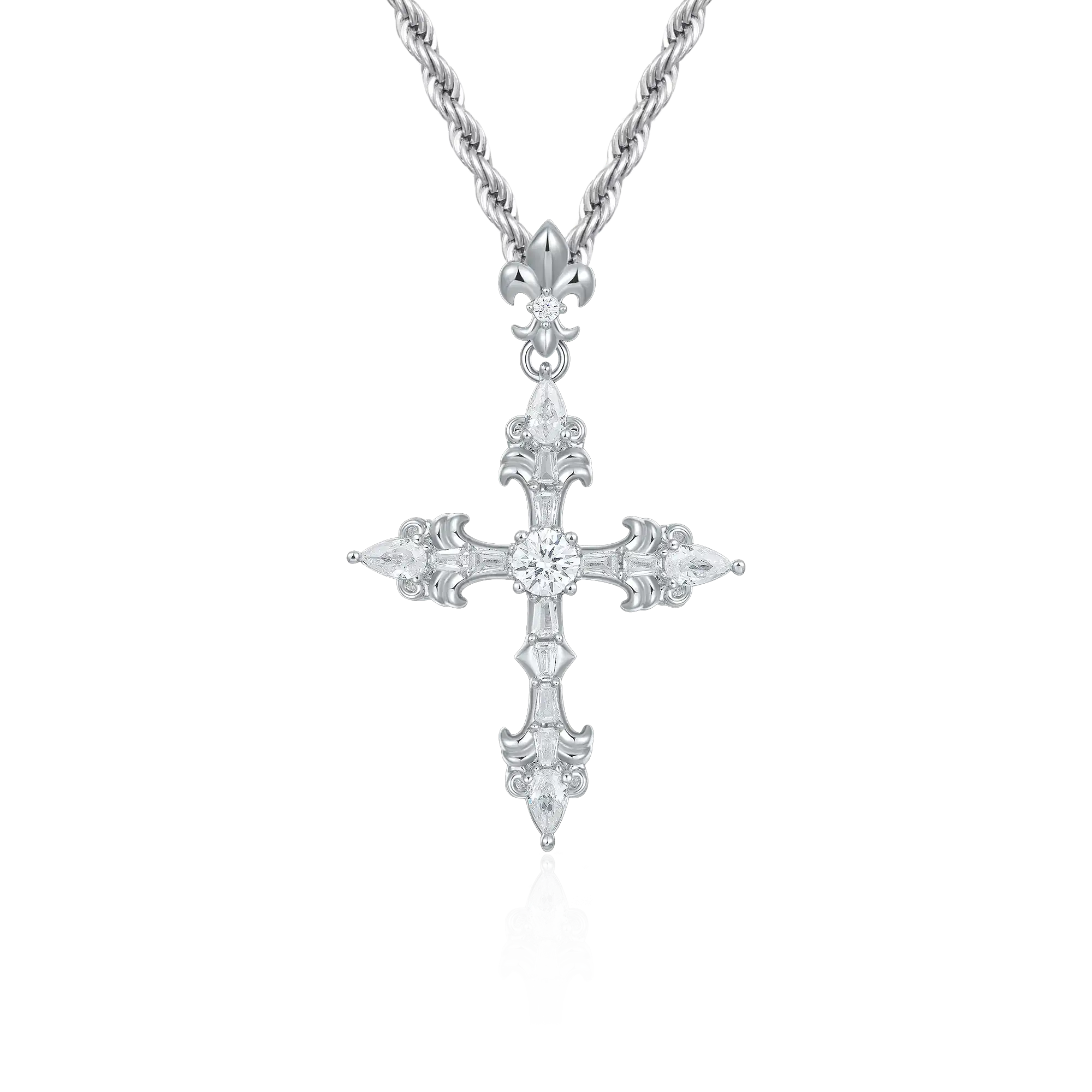 Modern Essentials Fleur Cross Pendant & Chain Set - Image 3