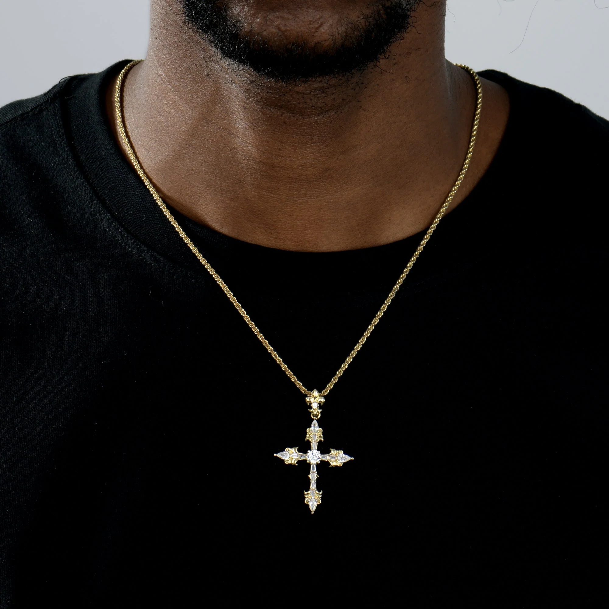 Modern Essentials Fleur Cross Pendant & Chain Set - Image 5