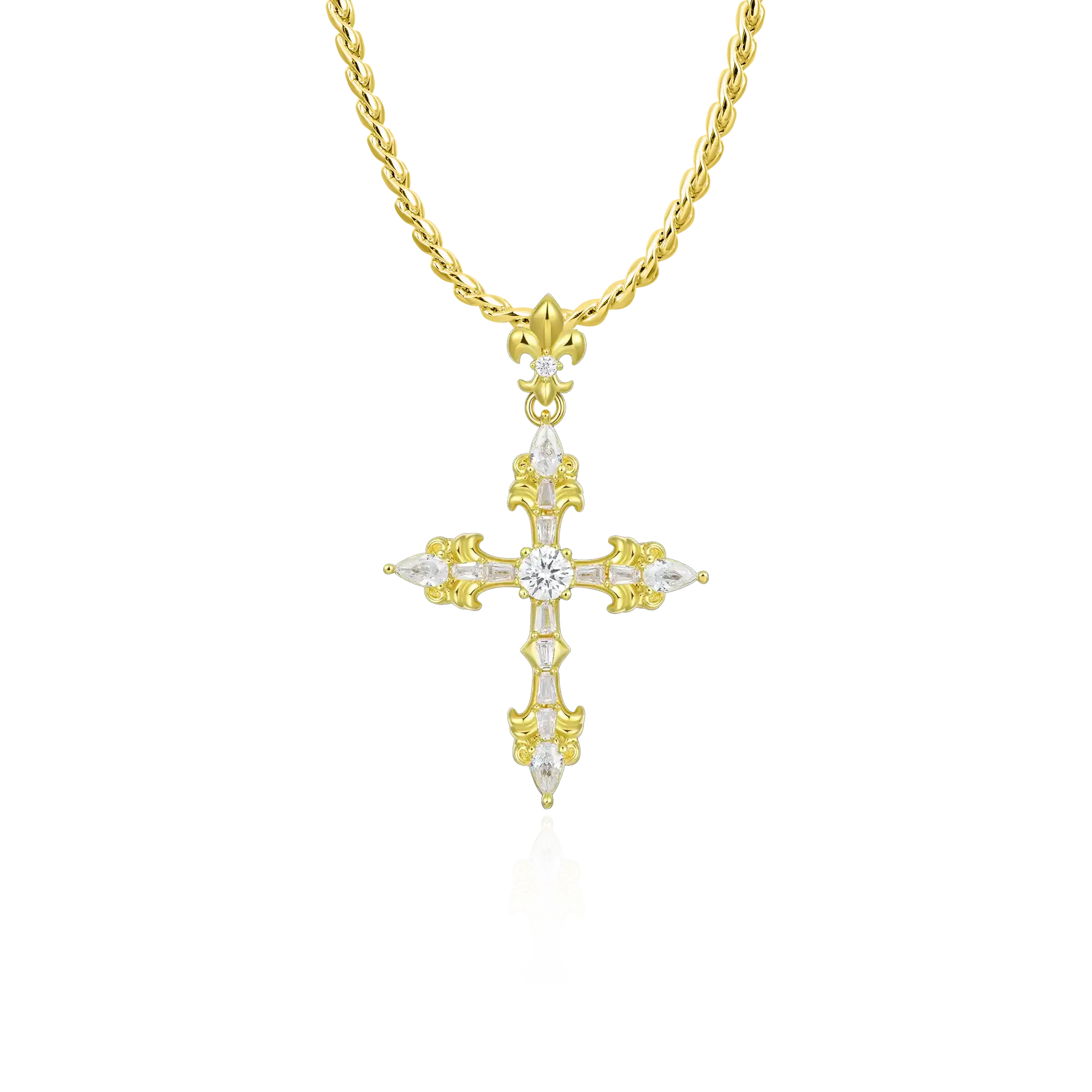 Modern Essentials Fleur Cross Pendant & Chain Set - Image 8
