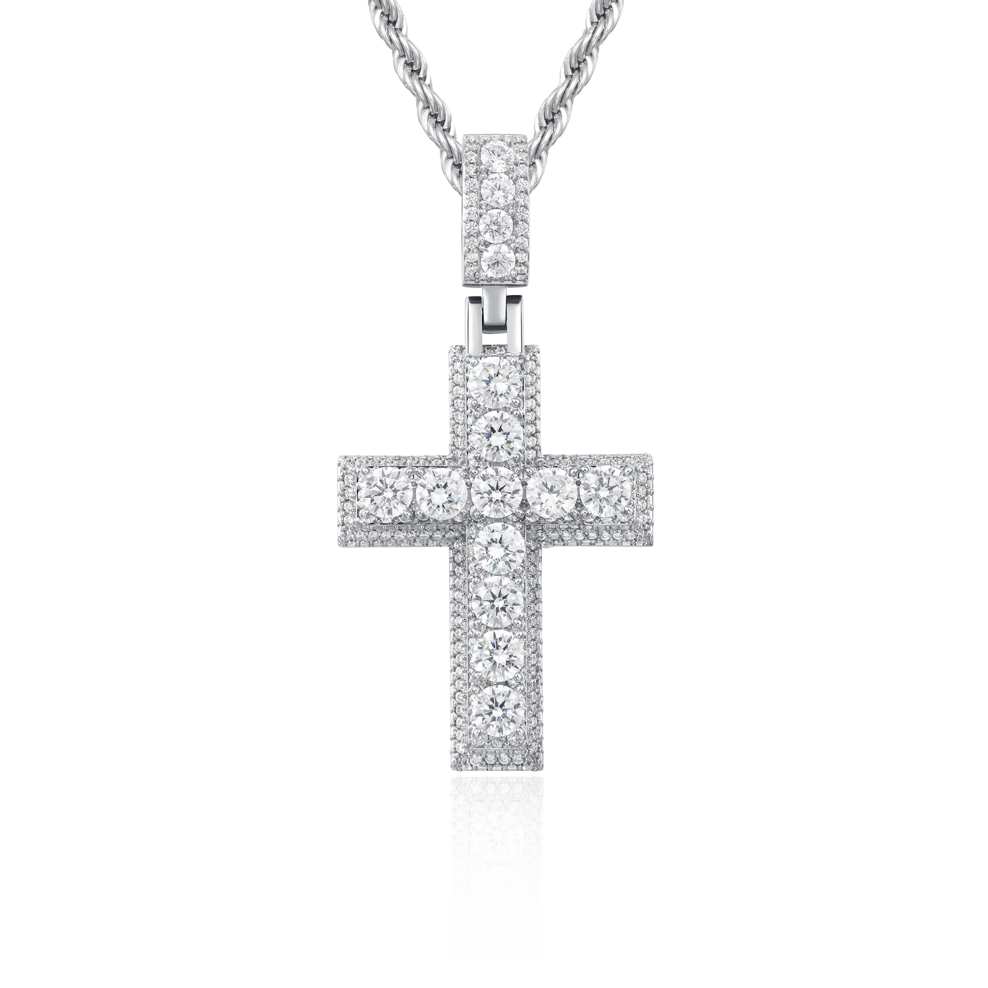 Moissanite Brilliance Layered Cross Pendant - Image 5