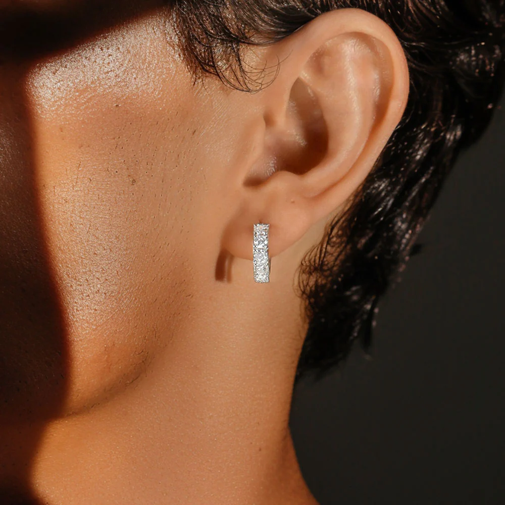Moissanite S925 Classic Hoop Earring - Image 2