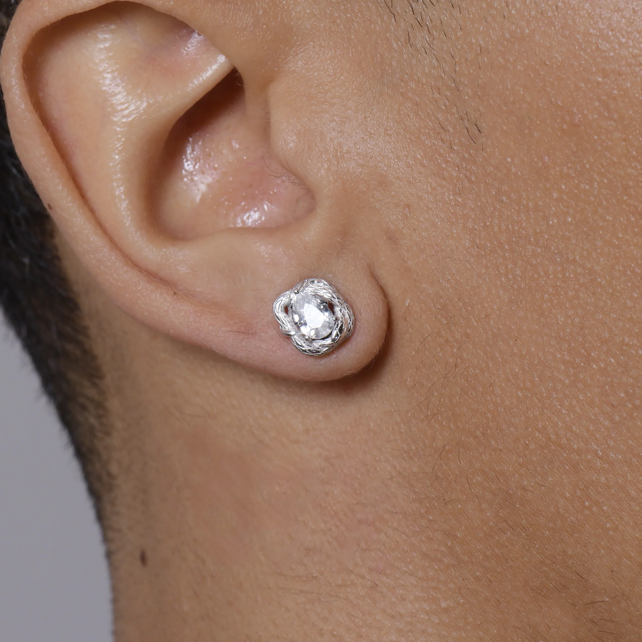 S925 Coiled Snake Stud Earrings - Image 2